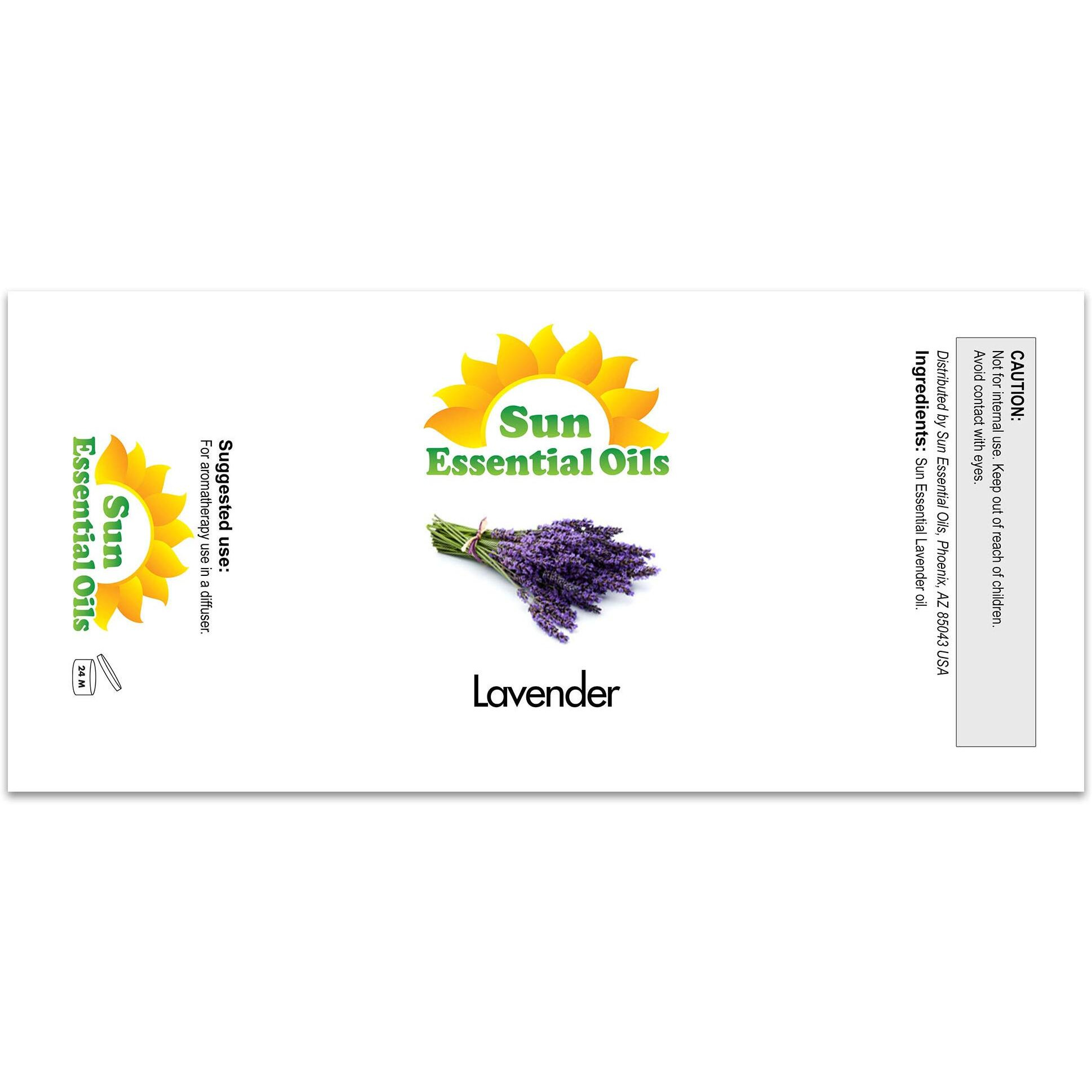 Sun Essential Oils 4Oz - Lavender Essential Oil - 4 Fluid Ounces