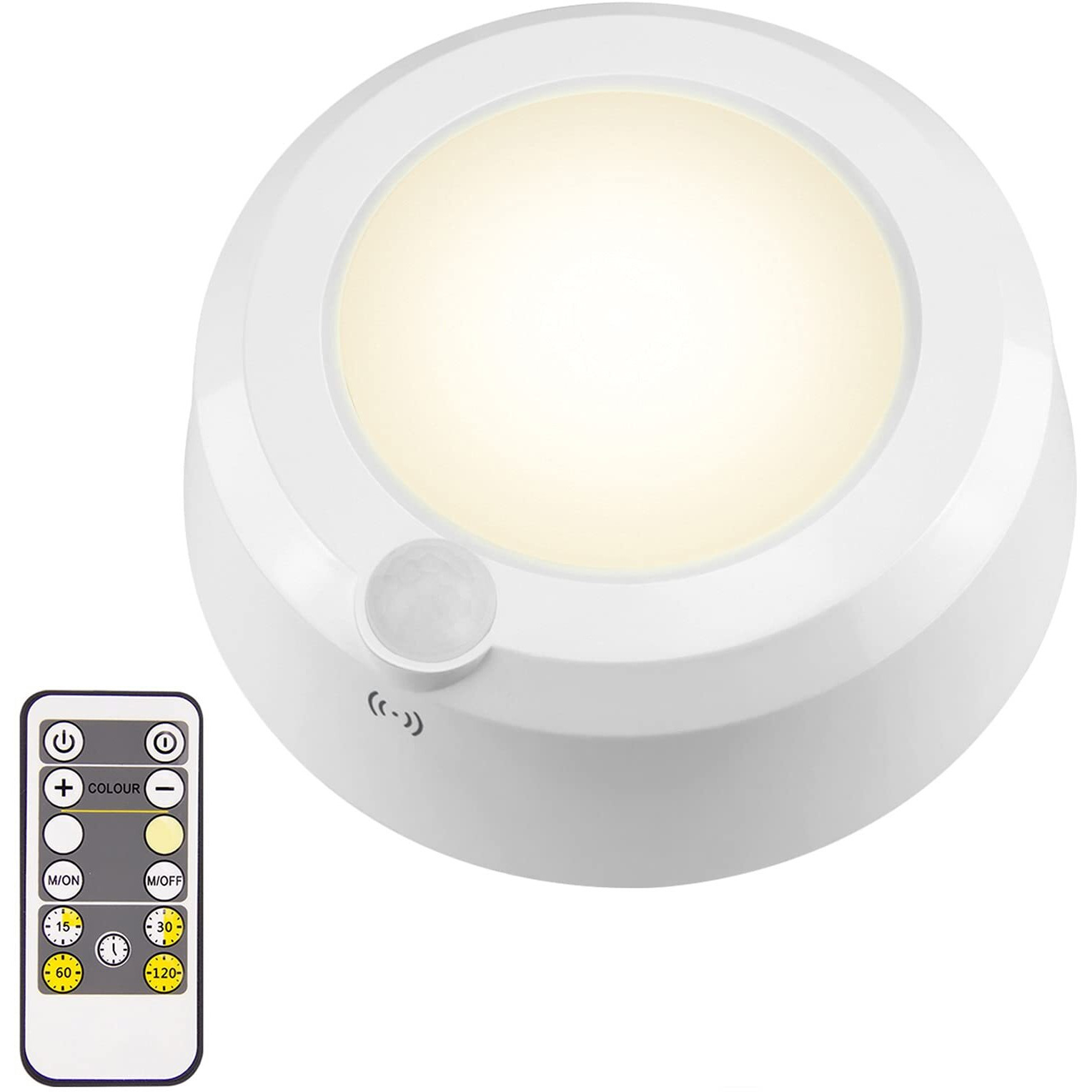 Luxsway Wireless Ceiling Light With Rf Remote And Motion Detector, Cool Warm White Shower Light,Super Bright Battery Ceiling Light Timer For Closet Hallway Stair Gargage 5.67 Inch, 300Lumens
