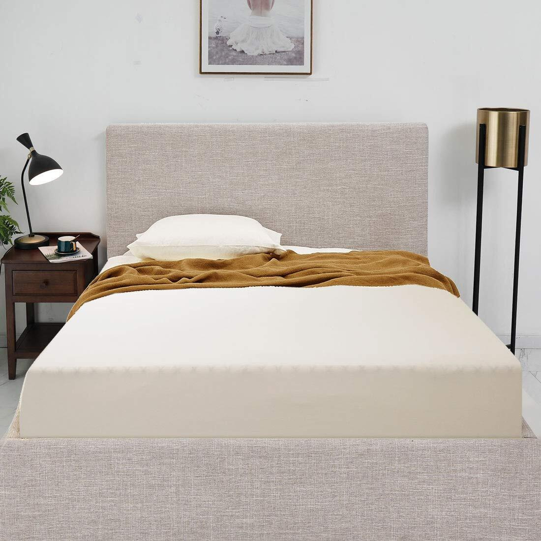 Fitted Sheet- Cosmoplus King Fitted Sheet Only(No Flat Sheet Or Pillow Shams),4 Way Stretch Micro-Knit,Snug Fit,Wrinkle Free,For Standard Mattress And Air Bed Mattress From 8    Up To 14   ,Beige
