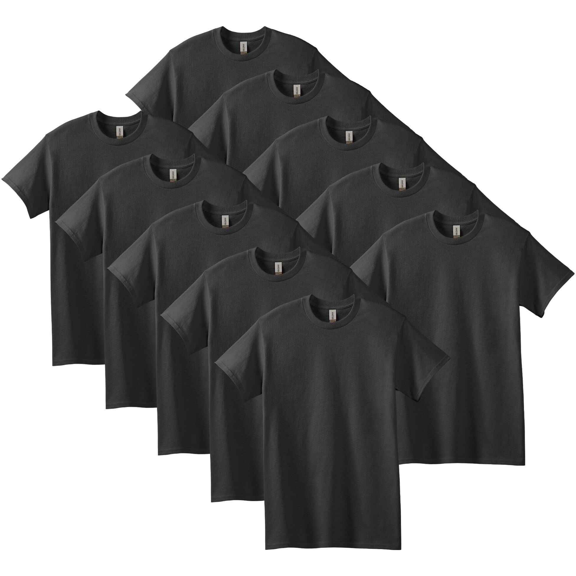 Gildan Heavy Cotton T-Shirt G5000, Black (10-Pack), X-Large