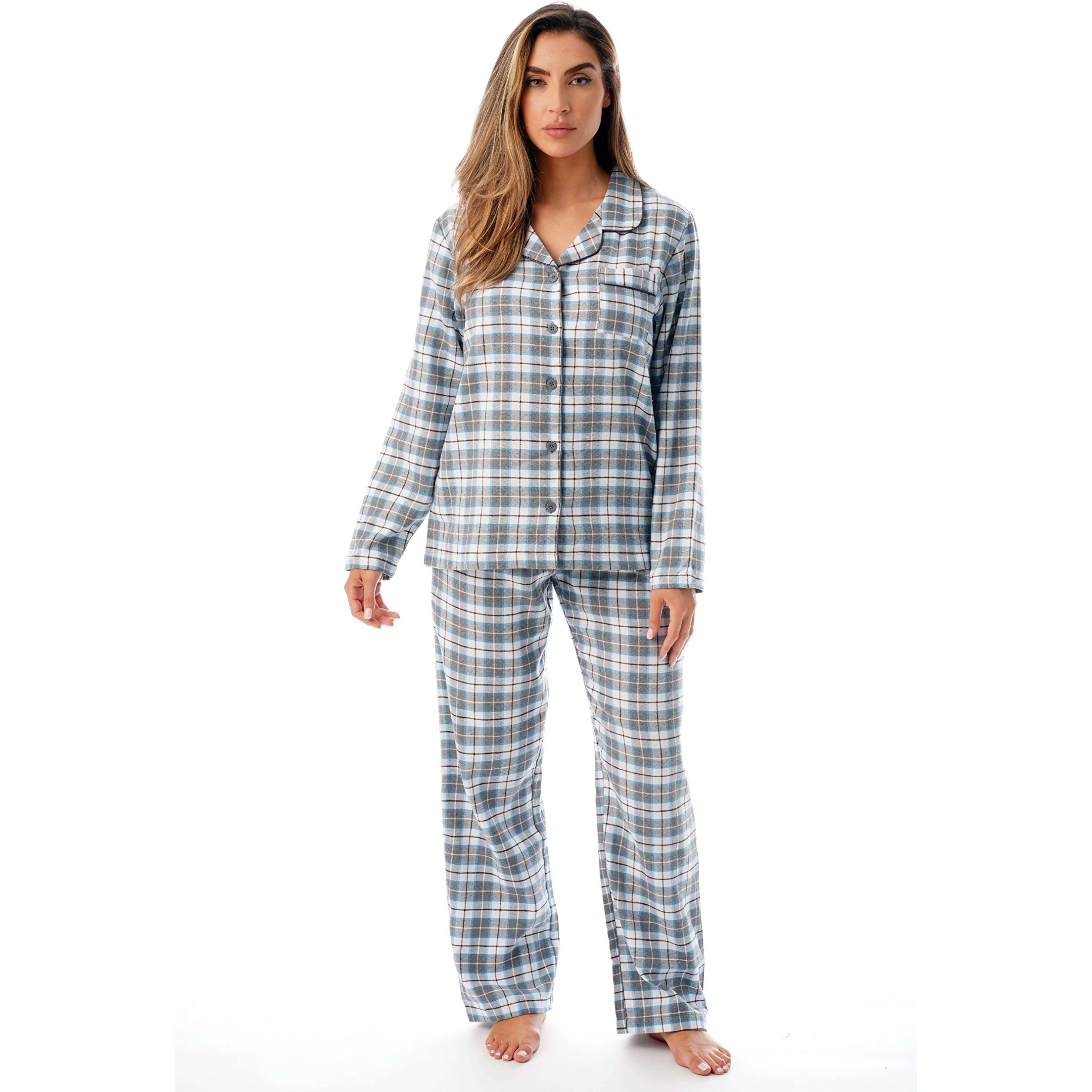 Just Love Long Sleeve Flannel Pajama Sets For Women 6760-10359-Gry-L Grey