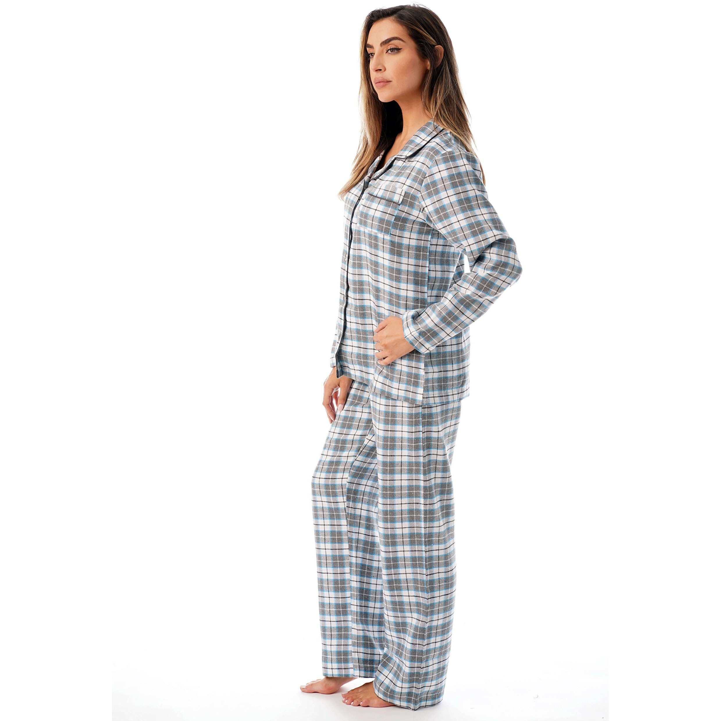 Just Love Long Sleeve Flannel Pajama Sets For Women 6760-10359-Gry-L Grey