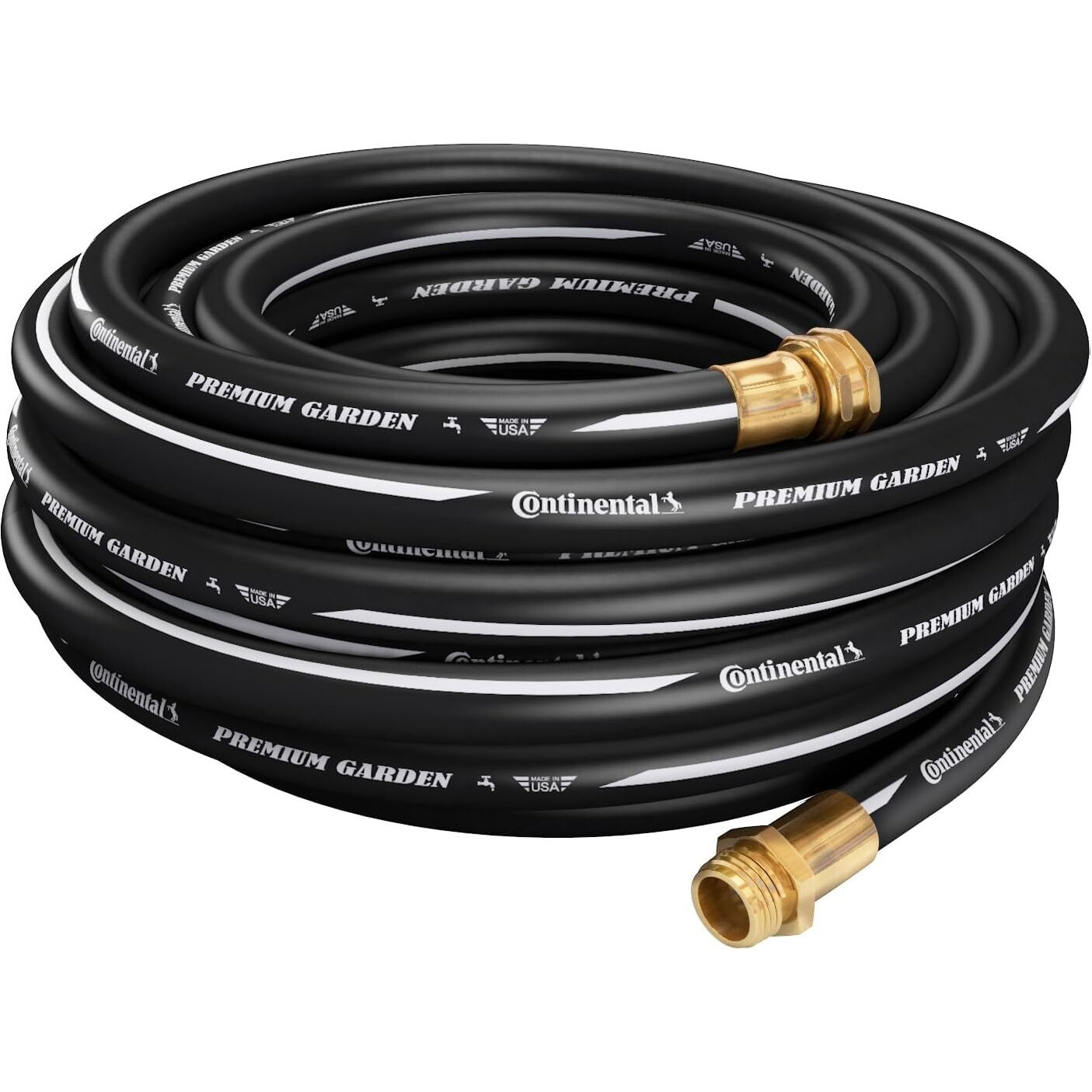 Continental Premium Garden Black Heavy Duty Cold Water Garden Hose, 5/8In Inside Diameter X 50Ft Length, Male X Female Garden Hose Thread