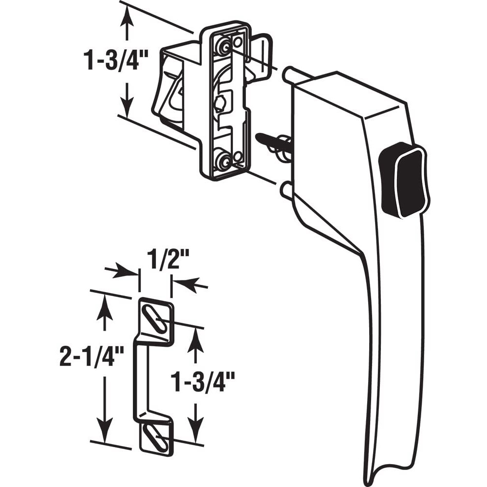 Prime-Line K 5145 Screen And Storm Door Push Button Latch Set With Night Lock - Replace Old Or Damaged Screen/Storm Door Handles - White Finish, Fits Doors 5/8 - 1-1/4 In. Thick (Single Pack)