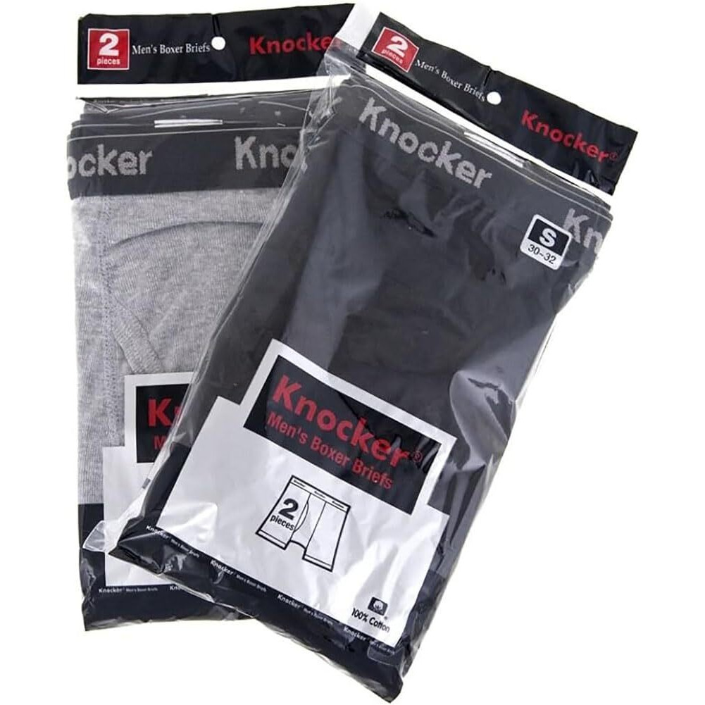 Knocker Men's 4 Pack Of Boxer Briefs Underwear-2Xl-2 Black, 2 Gray