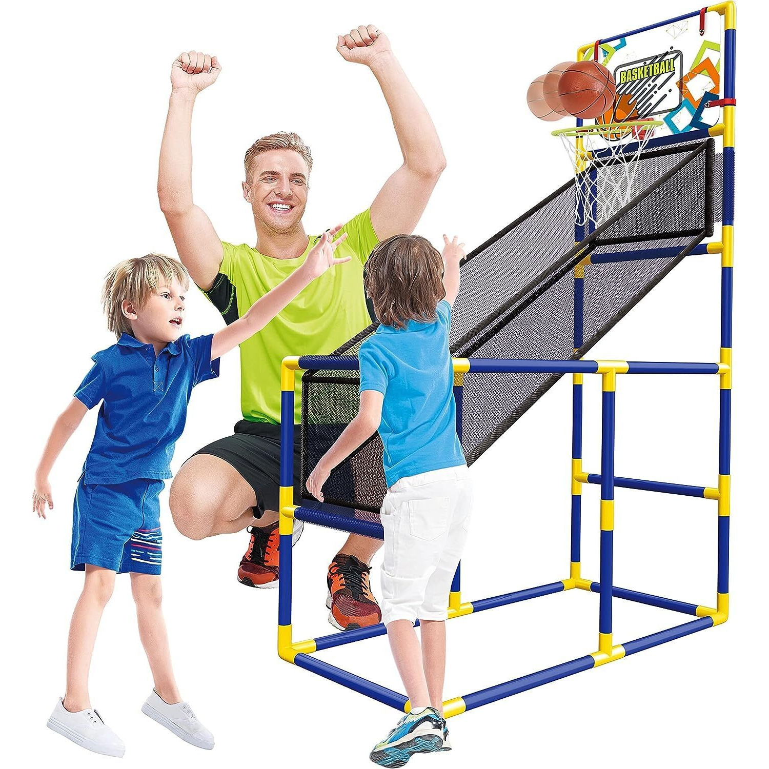 Kids Basketball Hoop Arcade Game, With 4 Balls Air Pump - Indoor Toy Basketball Shooting System - Fun For All Ages - Toys Sports For Boys And Girls
