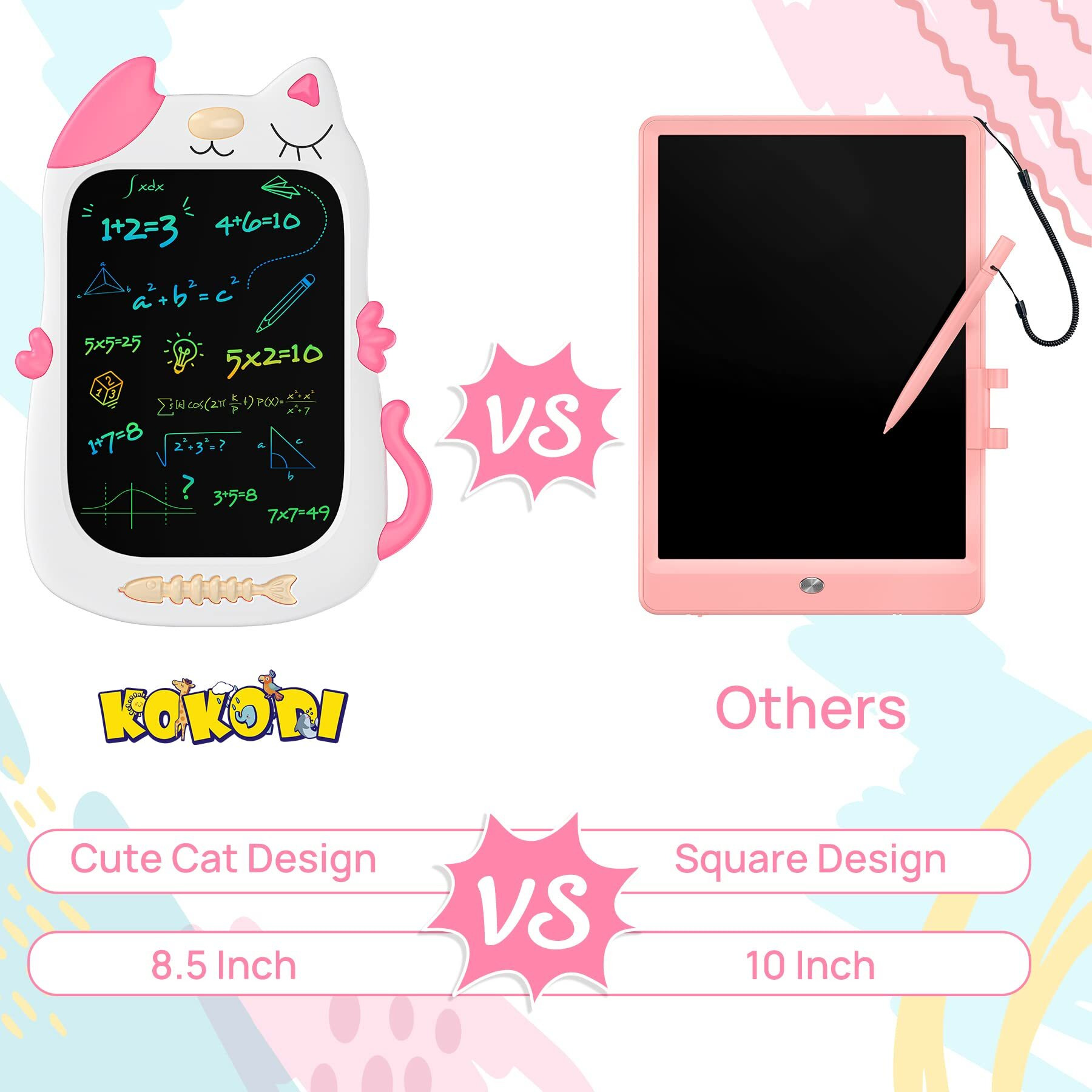Kokodi Girl Toys, 3-7 Year Old Gifts, Lcd Writing Tablet For Kids, Drawing Doodle Board Birthday Presents 3 4 5 6 7 Girls
