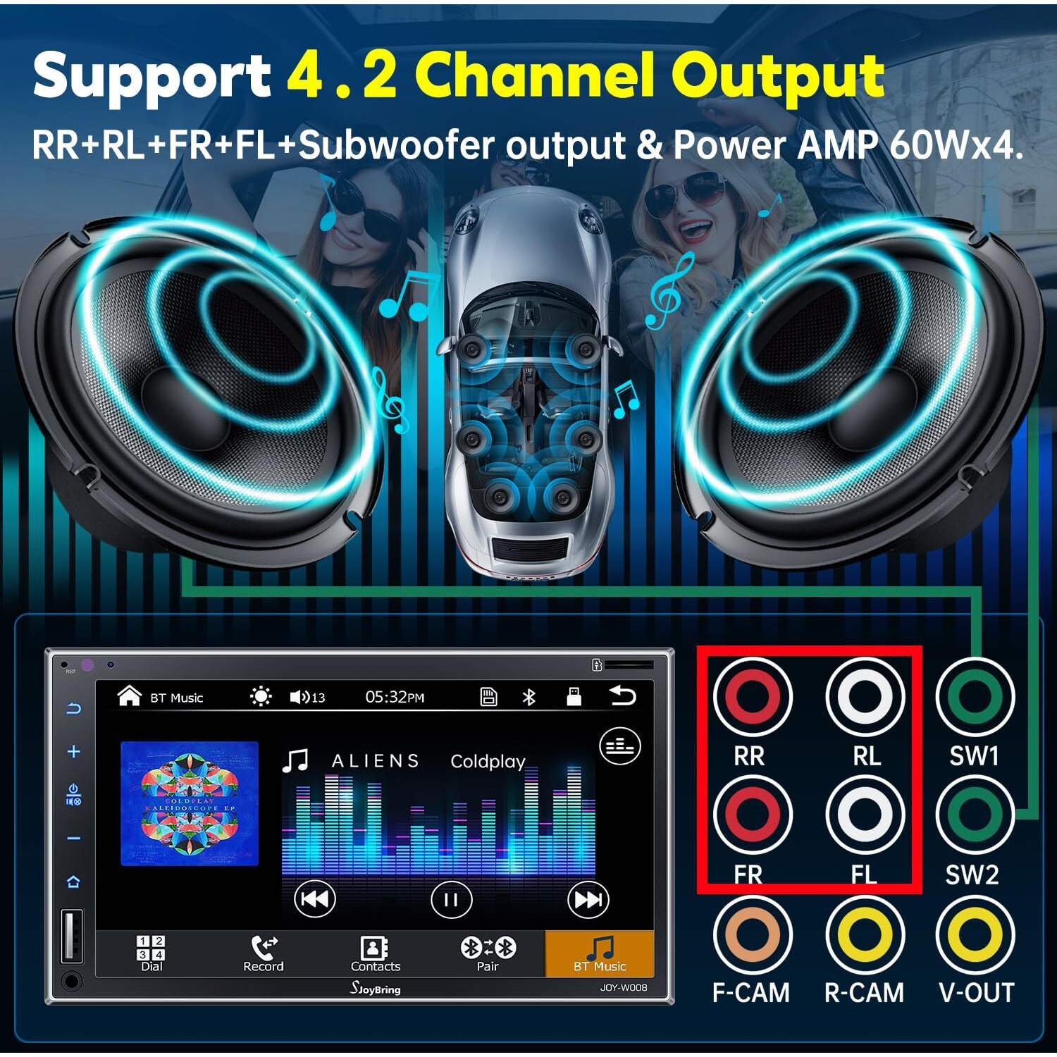Double Din Car Stereo With Wireless Apple Carplay, Android Auto, 7 Inch Full Hd Capacitive Touchscreen - Bluetooth, 4-Channel Rca, High Power, Subwoofer, Backup Camera, Steering Wheel, Fm/Am Car Radio