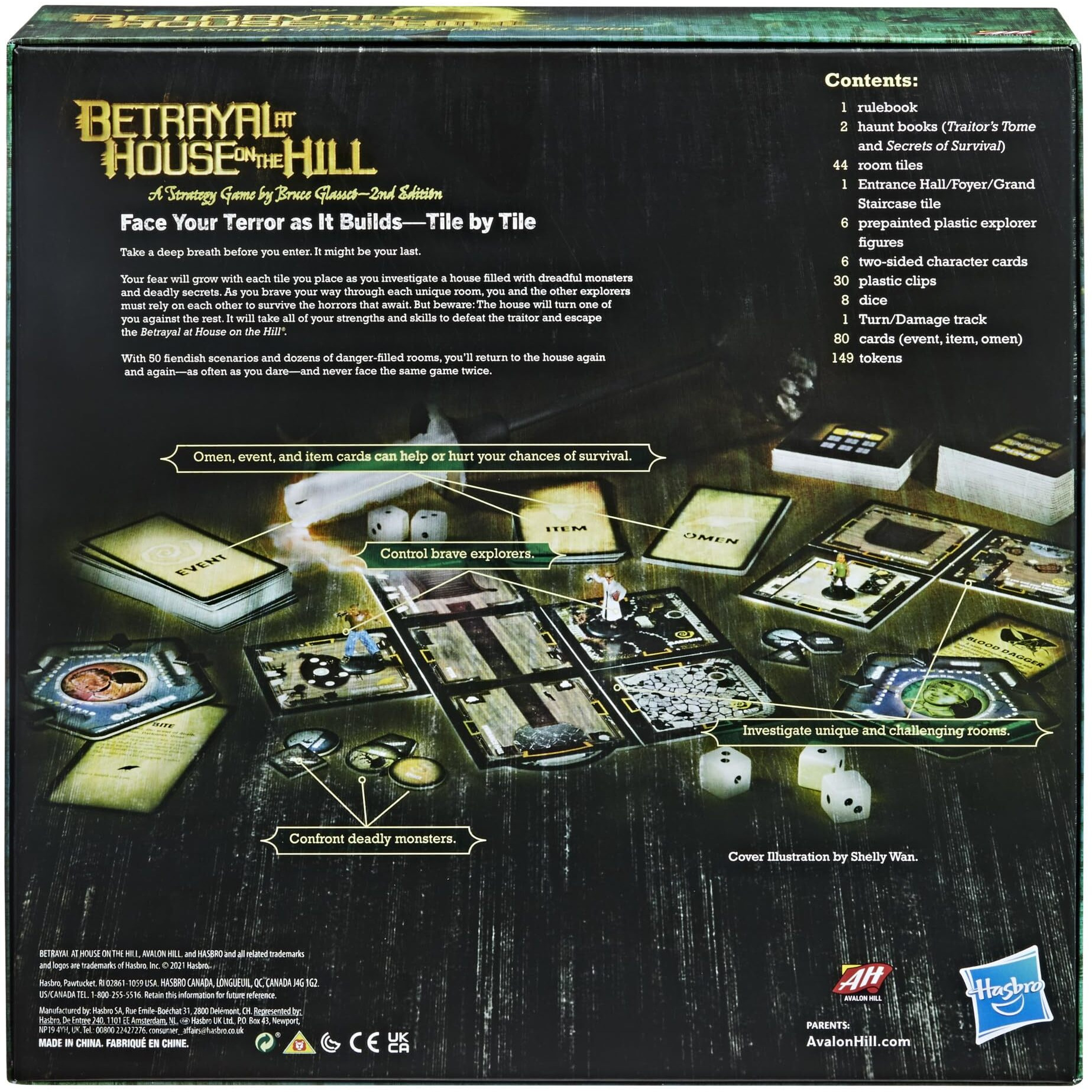 Avalon Hill Betrayal At The House On The Hill Second Edition Cooperative Board Game, Halloween Games For 3-6 Players, 50 Chilling Scenarios, Ages 12+