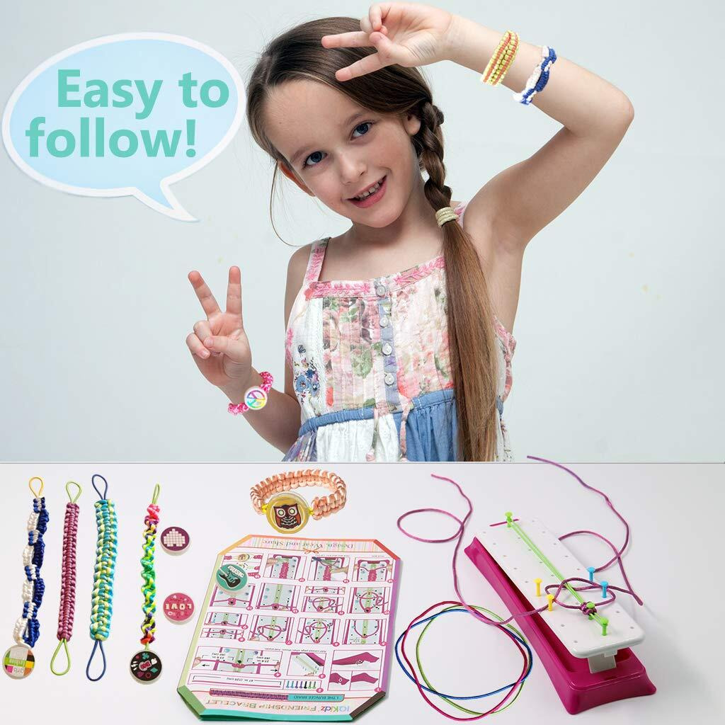 Iqkidz Friendship Bracelet Making Kit - Make Bracelets Craft Toys For Girls Age 8-12 Yrs, Cool Birthday Gifts For 6 7 9 10 11 Years Old Kids, Christmas Gift Set