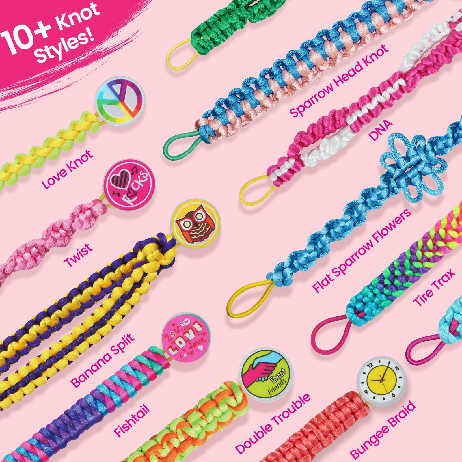 Iqkidz Friendship Bracelet Making Kit - Make Bracelets Craft Toys For Girls Age 8-12 Yrs, Cool Birthday Gifts For 6 7 9 10 11 Years Old Kids, Christmas Gift Set