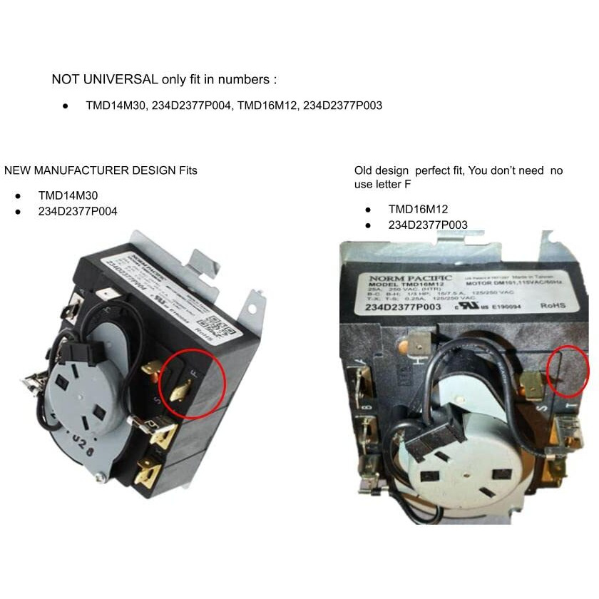 Glob Pro Solutions Tmd14M30 234D2377P004 Tmd16M12 234D2377P003 Ckd1400 Dryer Timer 4     Length Approx. Replacement For And Compatible With General Electric Heavy Duty