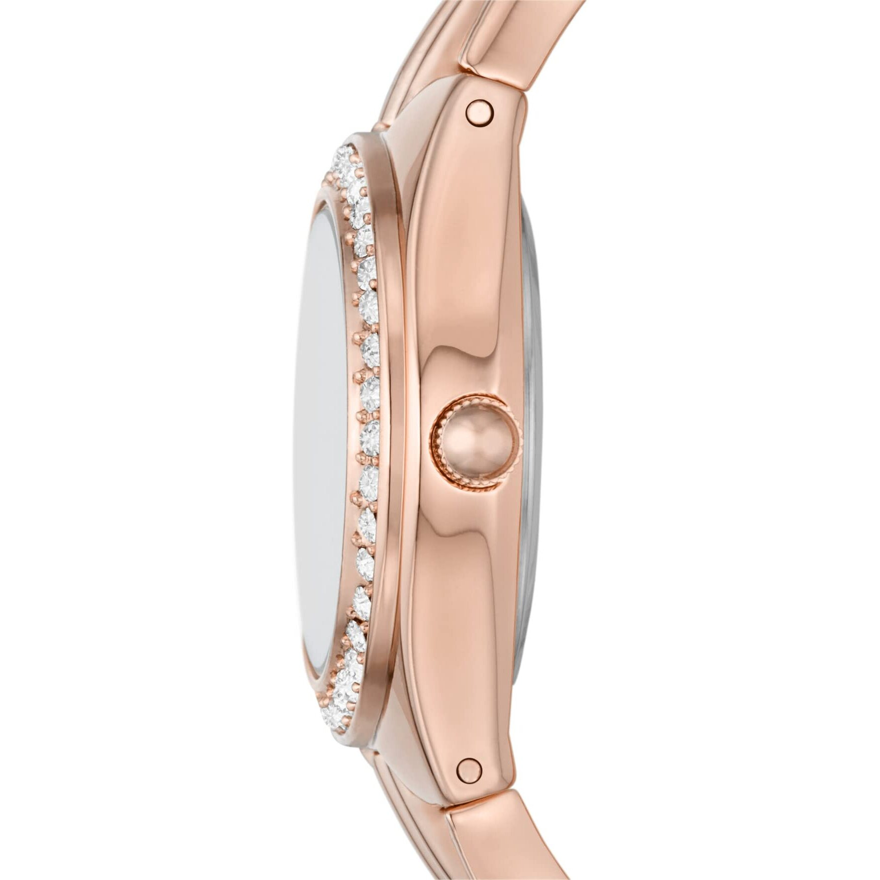 Queen's Court Three-Hand Rose Gold Tone Metal Watch Gift Set With Bracelet Accessories (Model Zr97001)