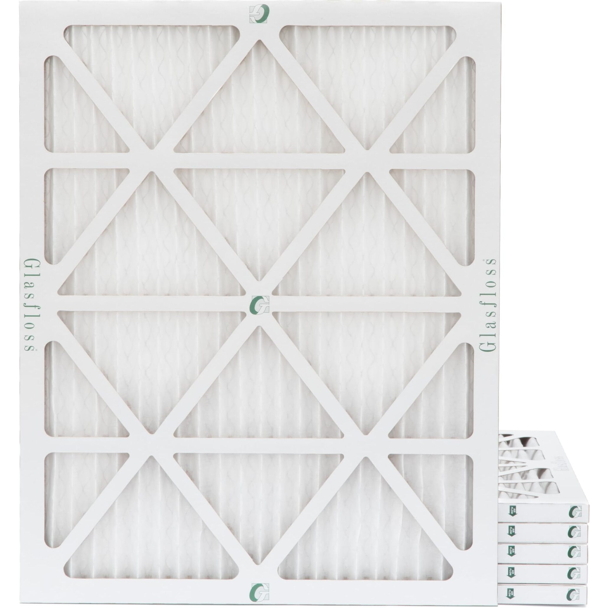 Glasfloss 16X20X1 Merv 10 (Fpr 5-6) Pleated Air Filters. Box Of 6. Actual Size 15-1/2 X 19-1/2 X 7/8
