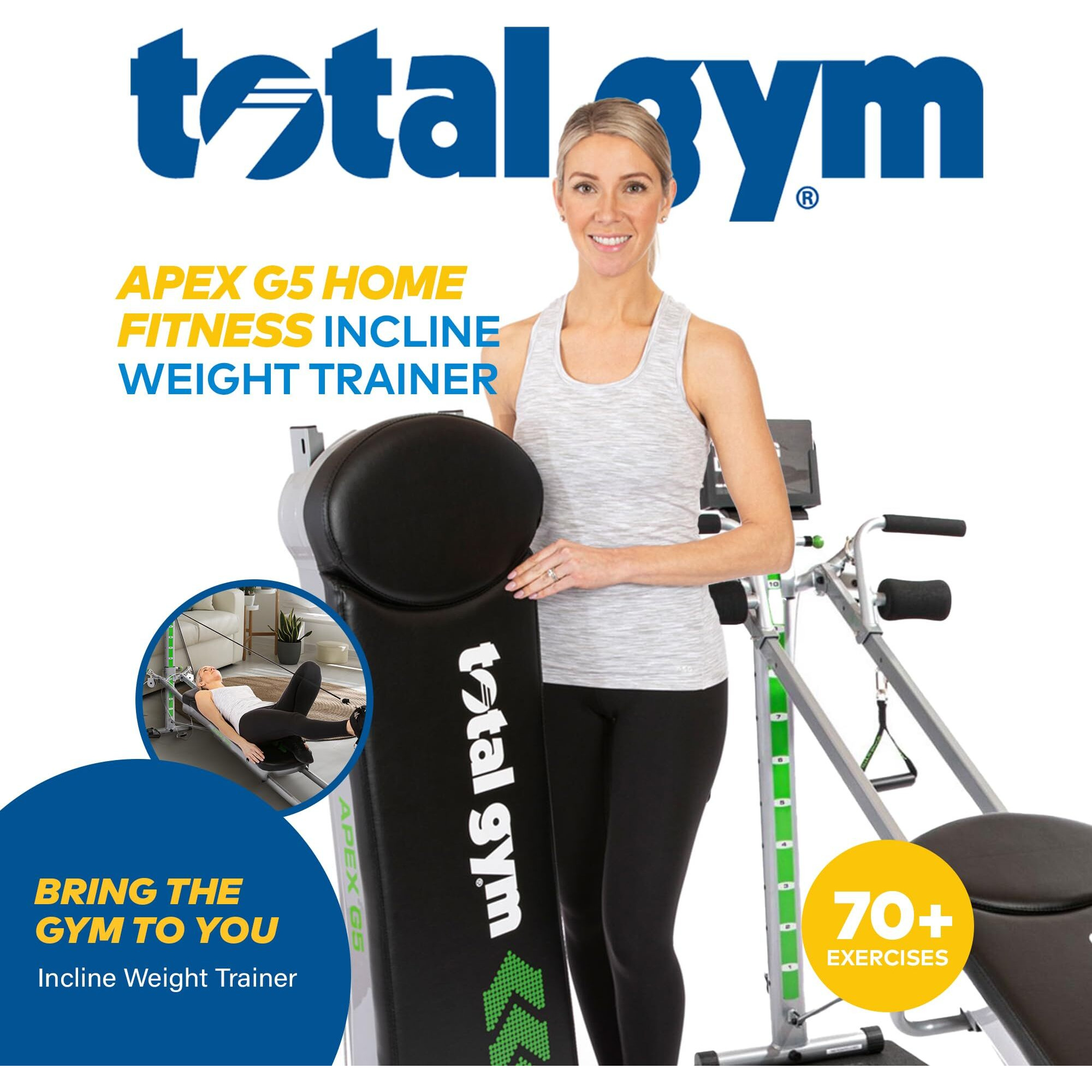 Total Gym Incline Weight Trainer Apex G5 W/ 10 Resistance Levels For Home Workout