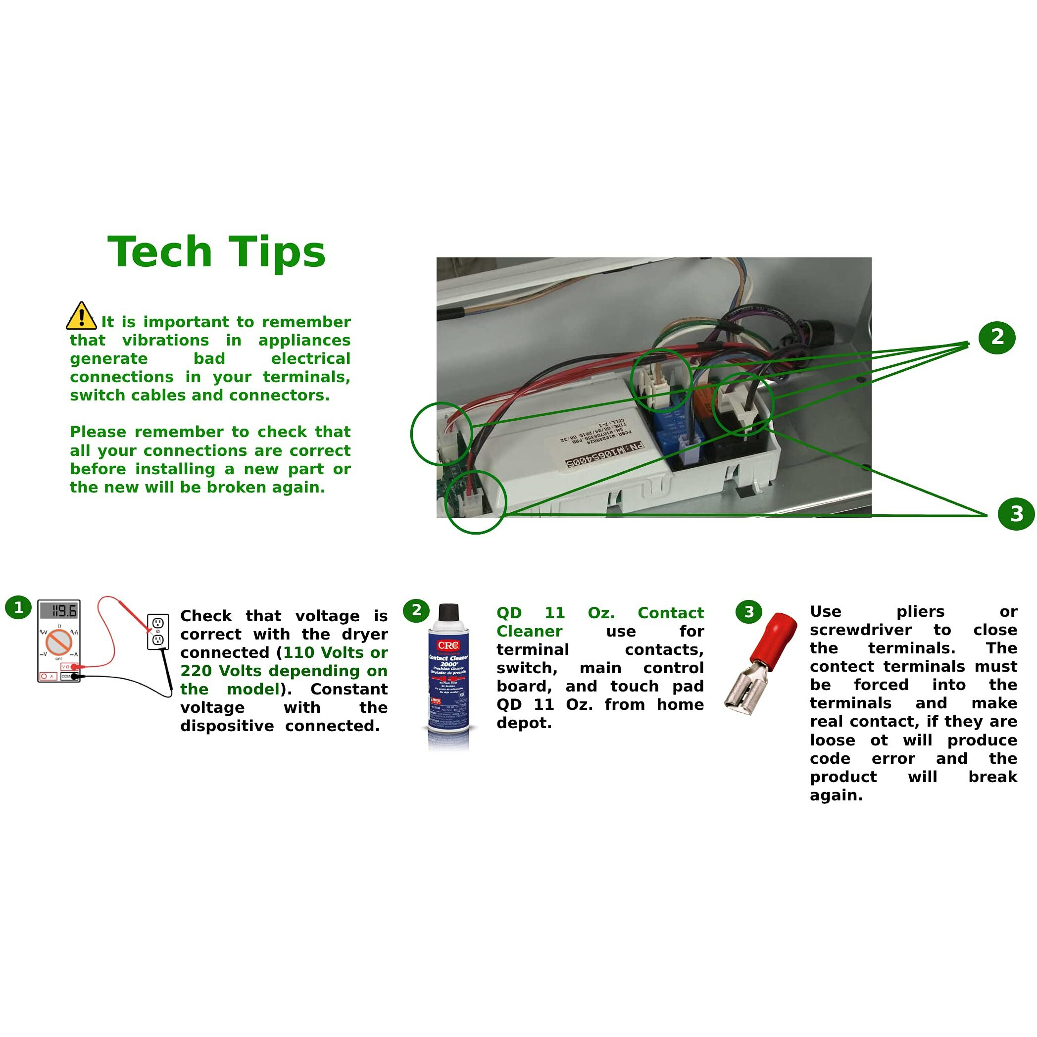 Global Products ** Original Connector** W10141671 Dryer Main Control Board Compatible With Kenmore, Whirlpool W10141671, Wpw10141671, W10119241
