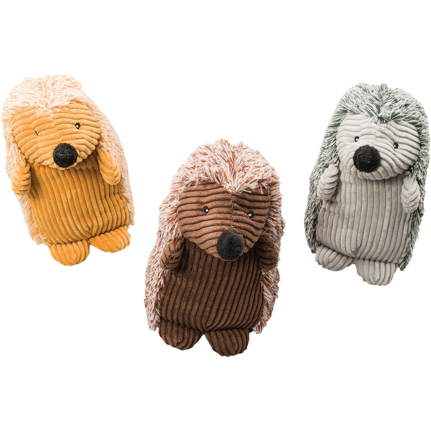 Spot Ethical Pets 8"" Assorted Colors Corduroy Hedgehogs Plush Dog Toy, Small, Medium Breeds
