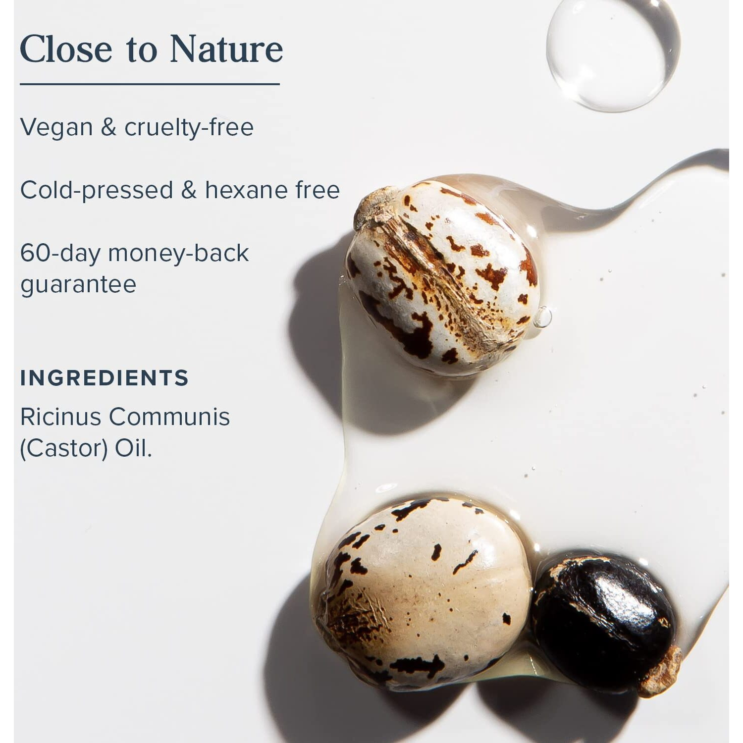 Heritage Store Castor Oil, Cold Pressed, Rich Hydration For Vibrant Hair & Skin, Bold Lashes & Brows, No Hexane (8 Fl Oz)