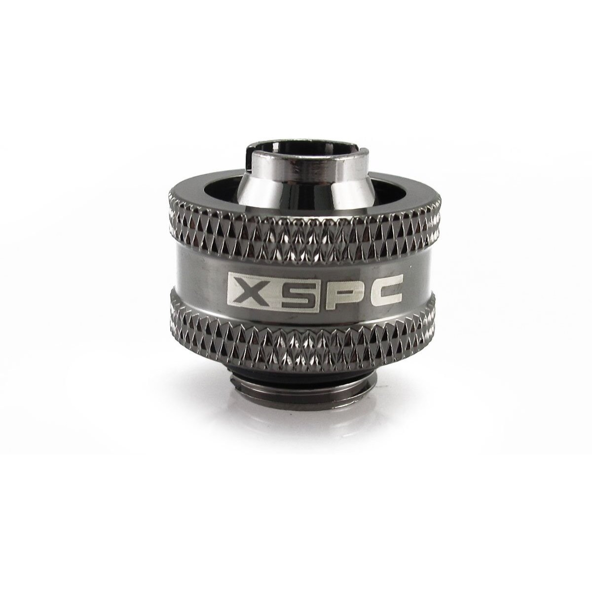 Xspc G1/4"" To 3/8"" Id, 5/8"" Od Compression Fitting V2 For Soft Tubing, Black Chrome, 4-Pack