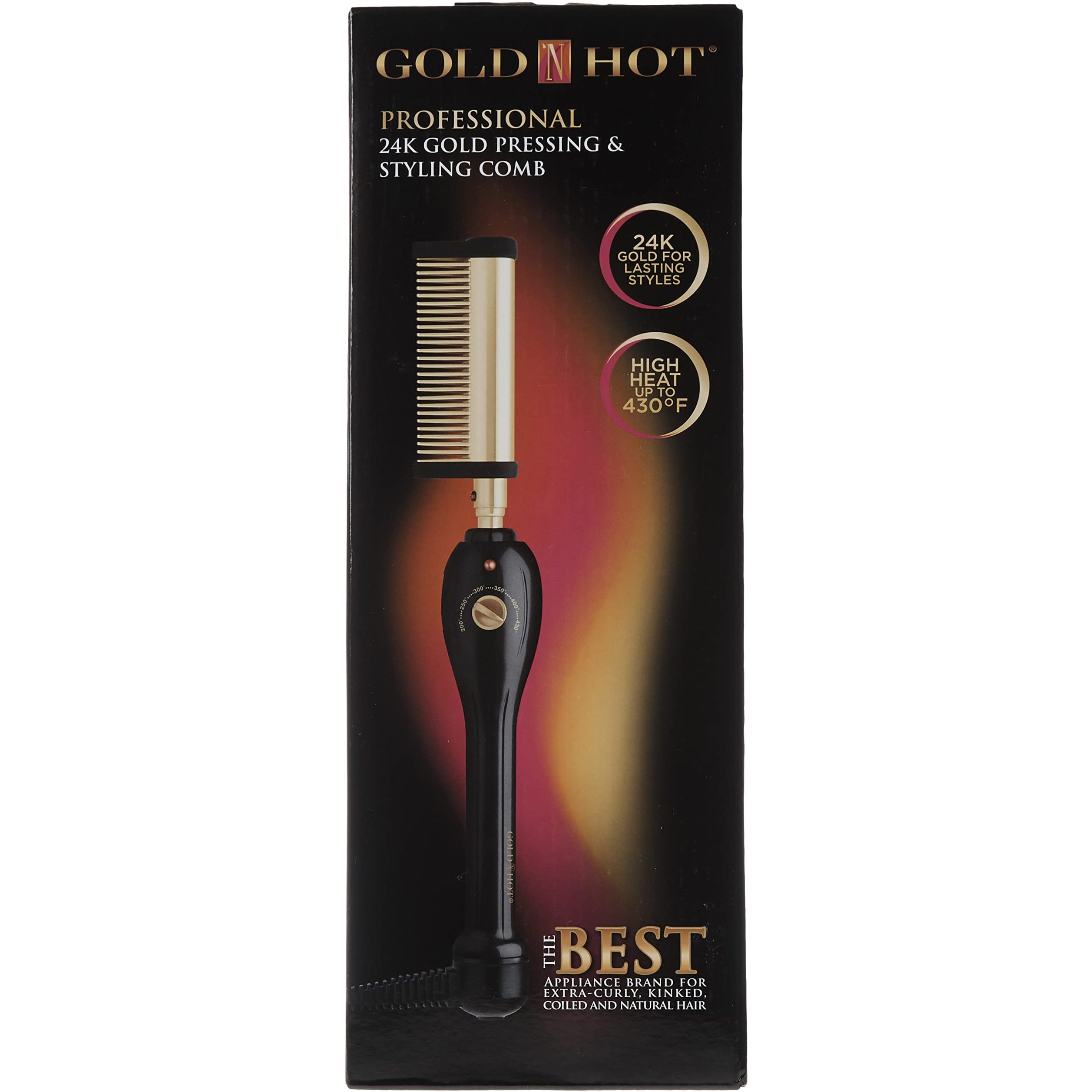 Gold N Hot Professional Styling Comb With Mtr (Multi-Temp Regulator) 200F - 430F