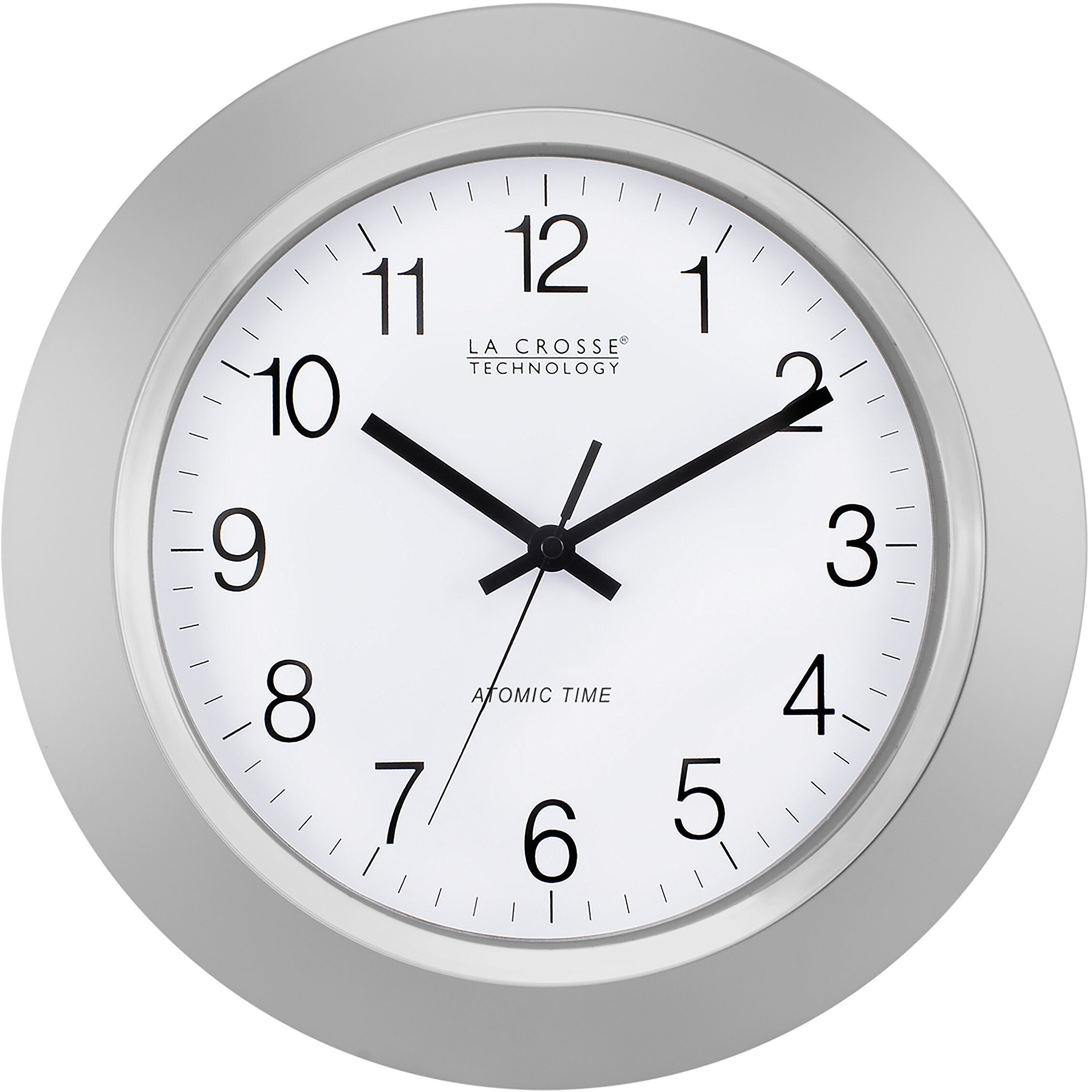 La Crosse Technology Wt-3144S 14 Inch Atomic Analog Silver Wall Clock