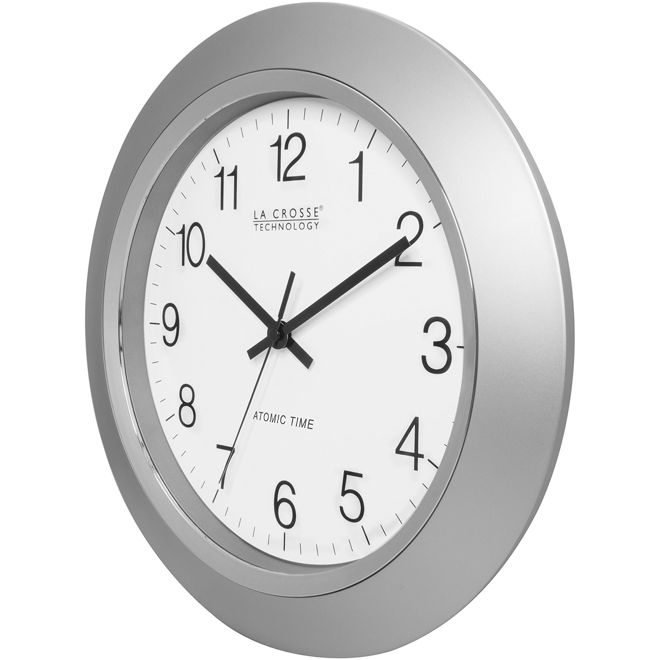 La Crosse Technology Wt-3144S 14 Inch Atomic Analog Silver Wall Clock