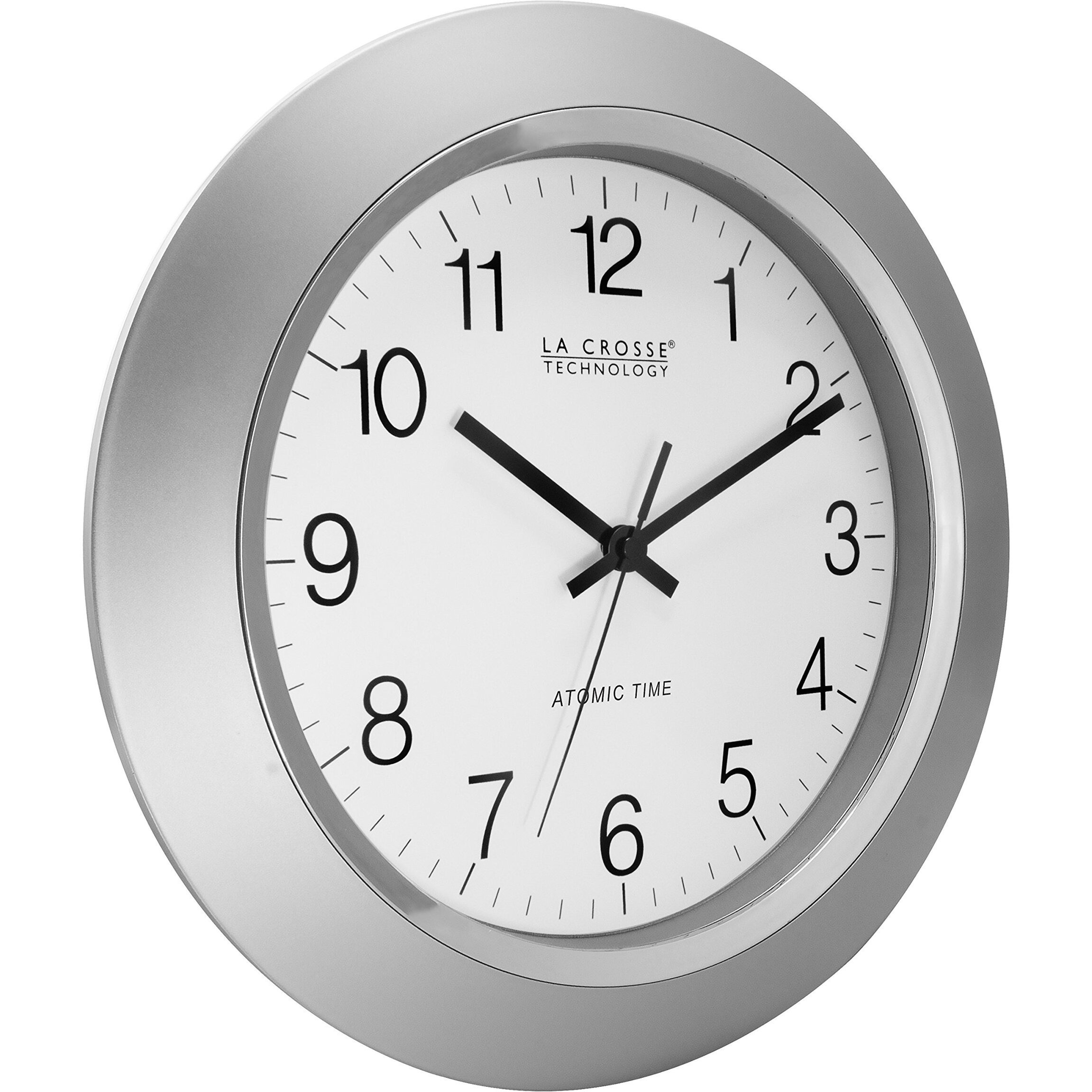La Crosse Technology Wt-3144S 14 Inch Atomic Analog Silver Wall Clock