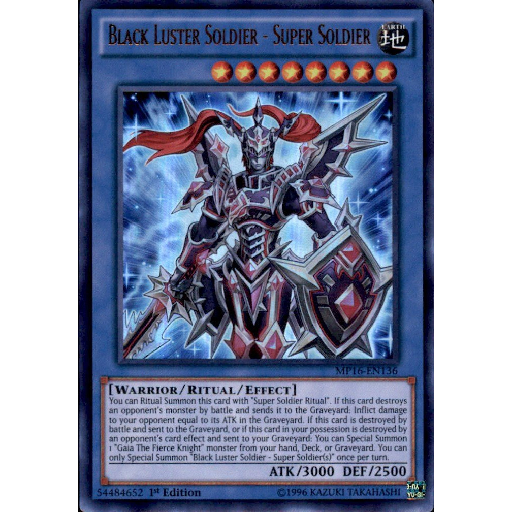 Yu-Gi-Oh - Black Luster Soldier - Super Soldier (Mp16-En136) - Mega Pack 2016 - 1St Edition - Ultra Rare