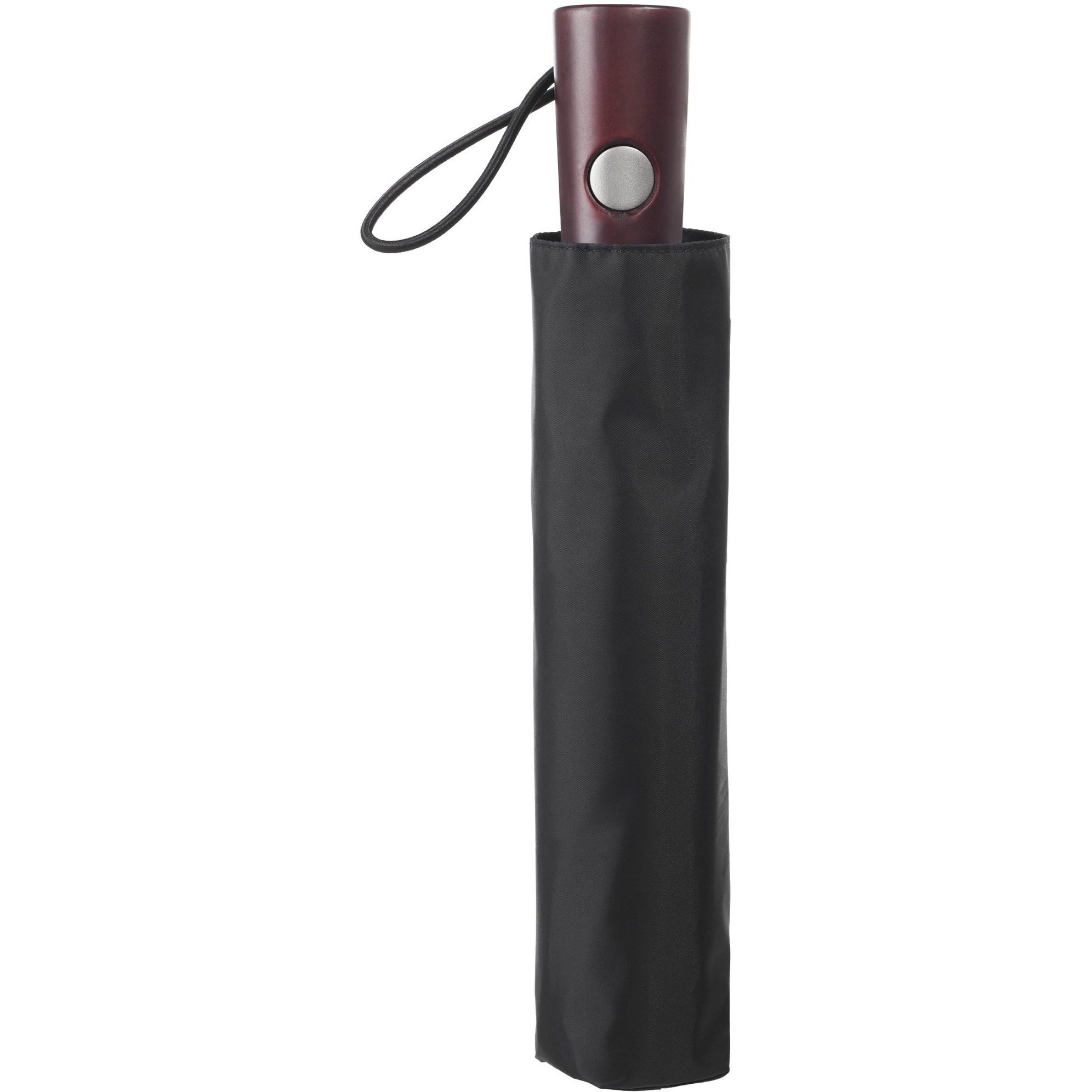 Totes Automatic Open Wooden Handle Umbrella, Black