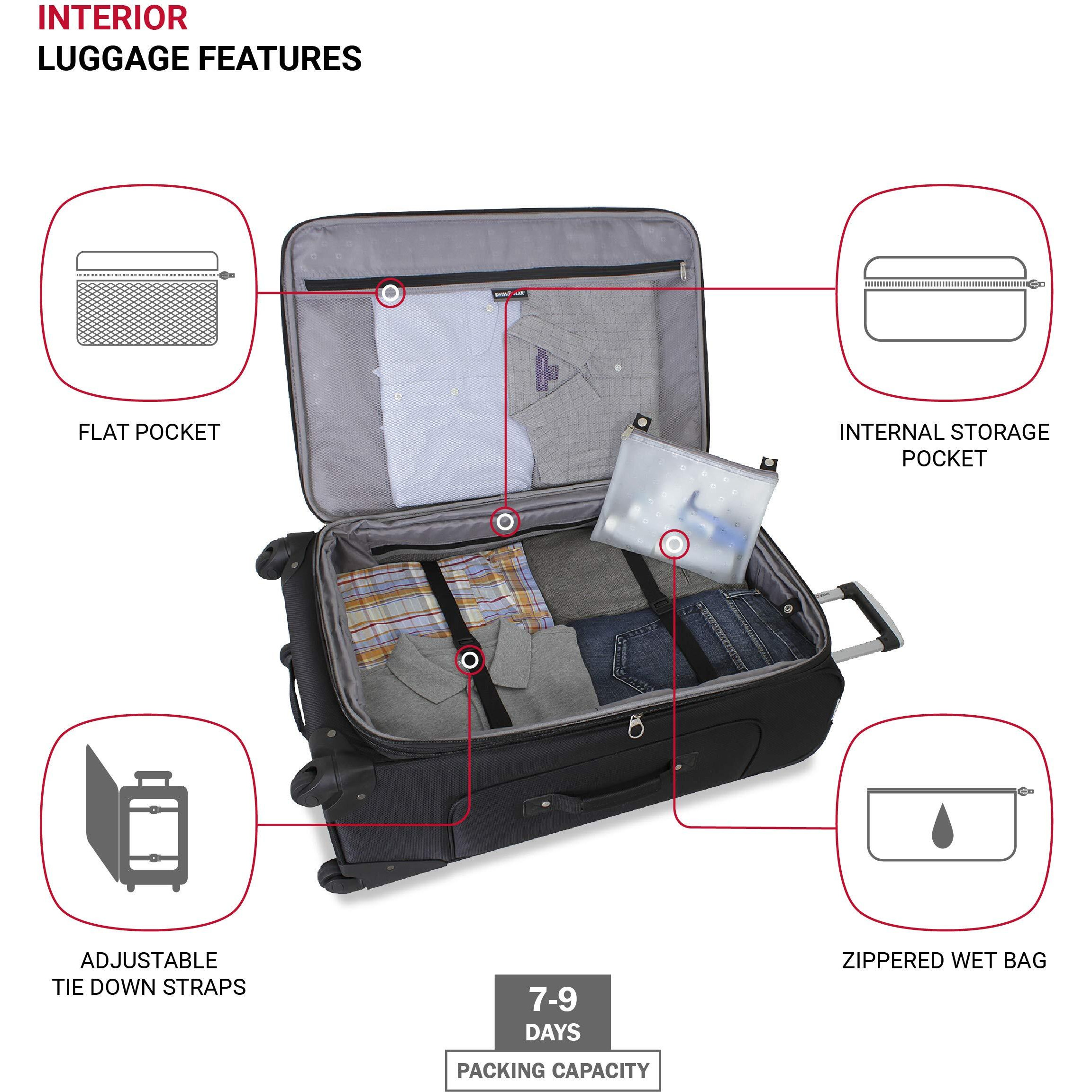 Swissgear Sion Softside Expandable Luggage, Black, Checked-Large 29-Inch