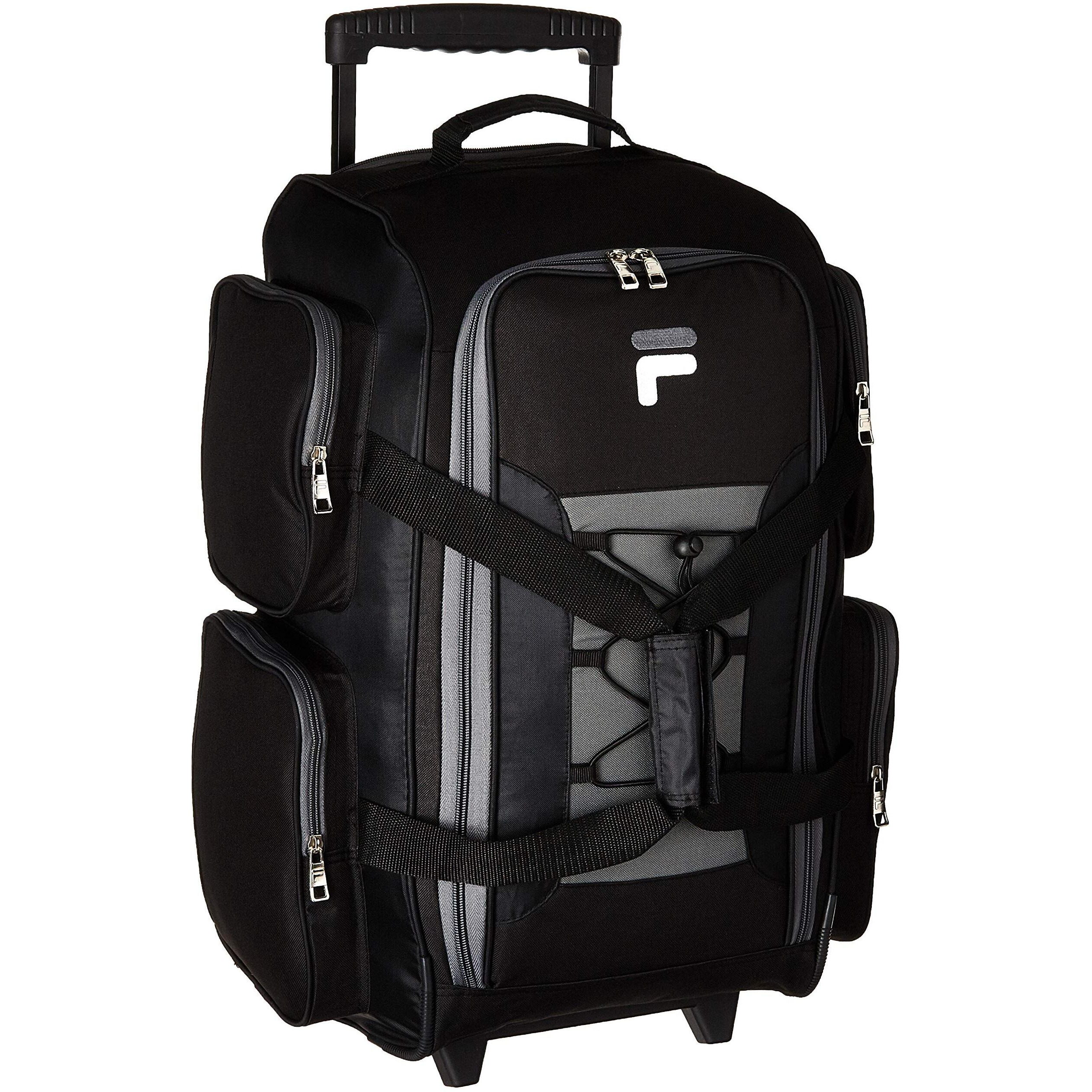 Fila 22"" Lightweight Carry On Rolling Duffel Bag, Black, One Size