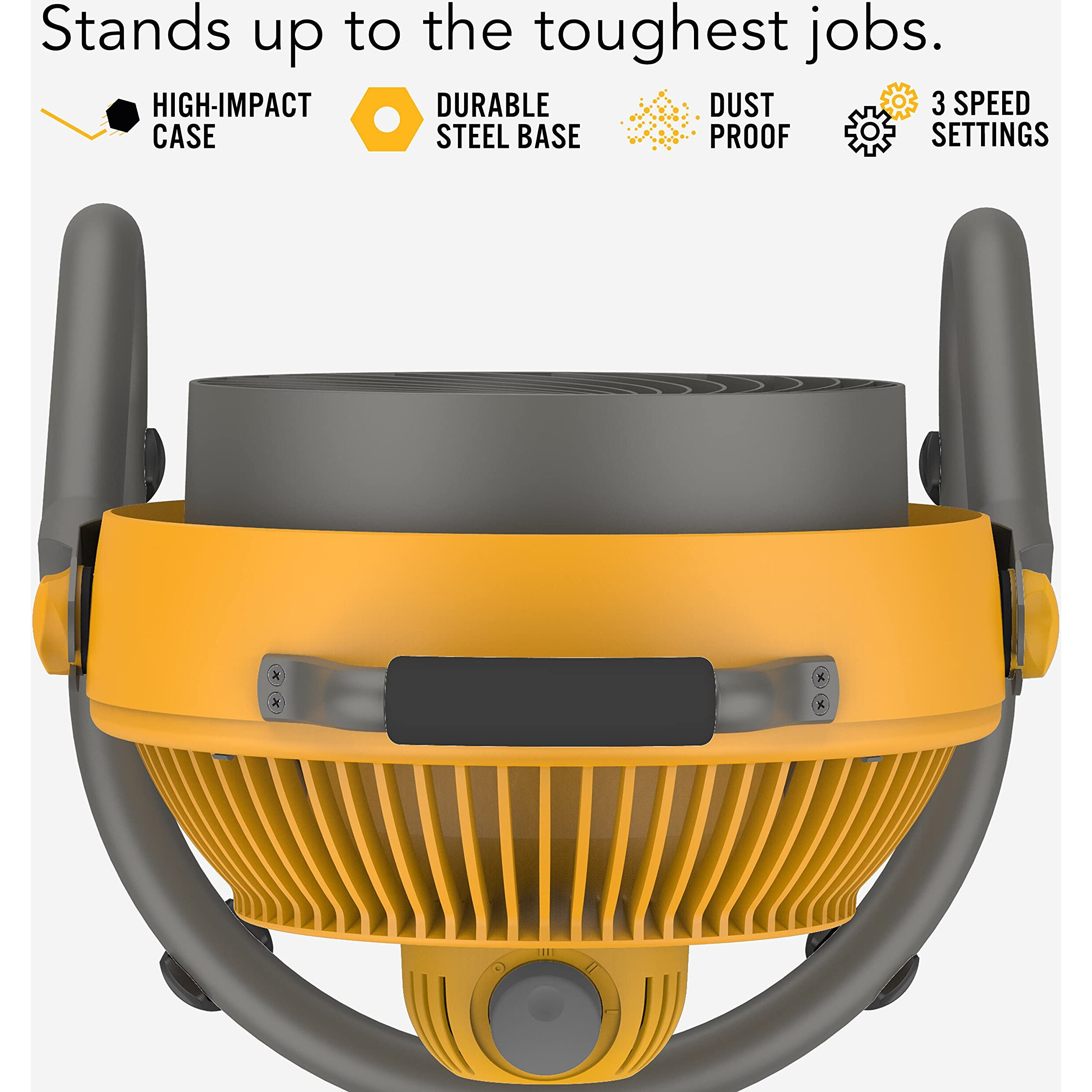 Vornado 293 Large Heavy Duty Air Circulator Shop Fan, Yellow, 16 In.