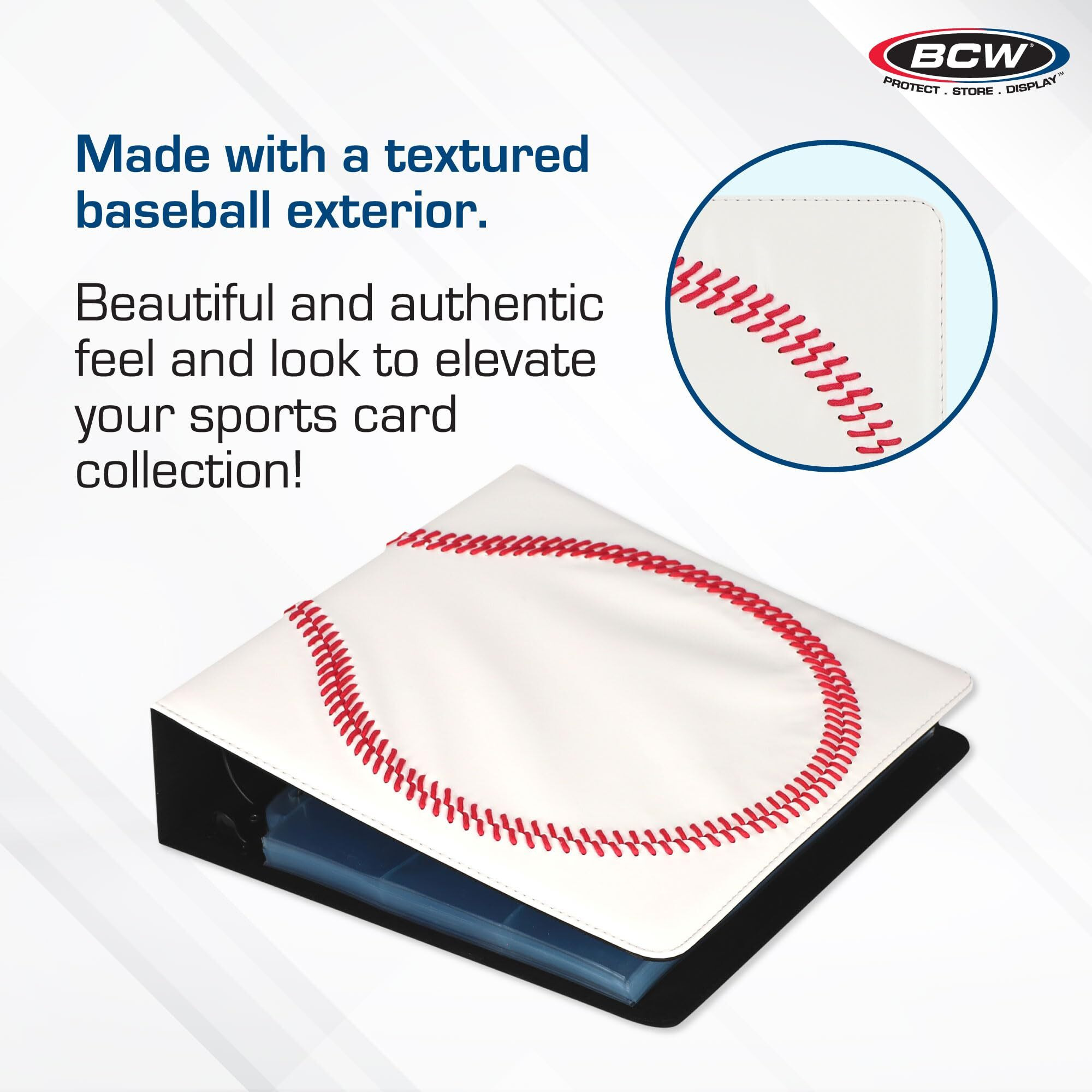 Bcw 3-Inch Sports Collectors Album - Baseball | Storage For Over 800 Cards | Ideal For Organizing Baseball, Football, Basketball Trading Cards | Aesthetic Display For Sports Memorabilia Enthusiasts