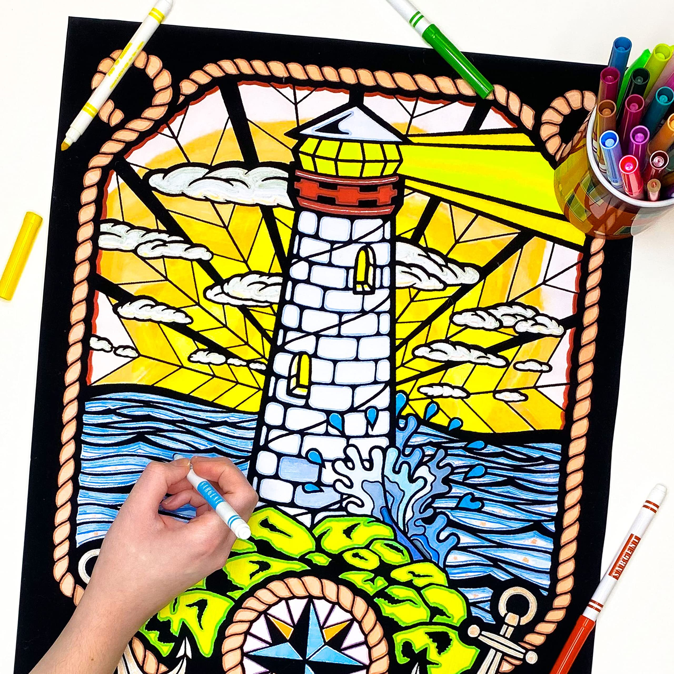 Lighthouse - Fuzzy Velvet Detailed Coloring Poster 16X20
