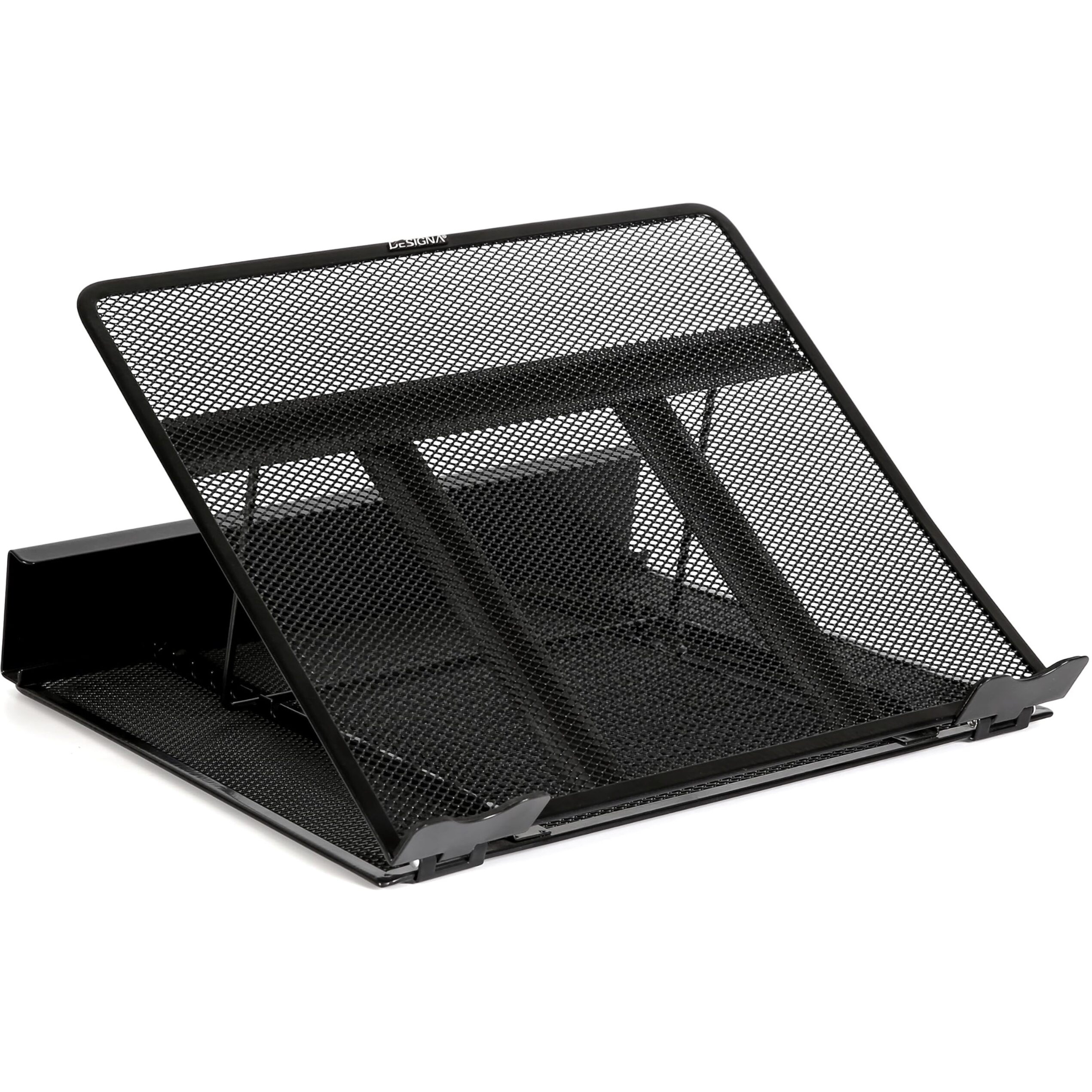 Designa Metal Mesh Ventilated Adjustable Laptop Stands Computer Notebook Holder Stand Riser Compatible With Apple Macbook Air Pro Dell Xps Hp Samsung Lenovo More Laptops Up To 19""- Black