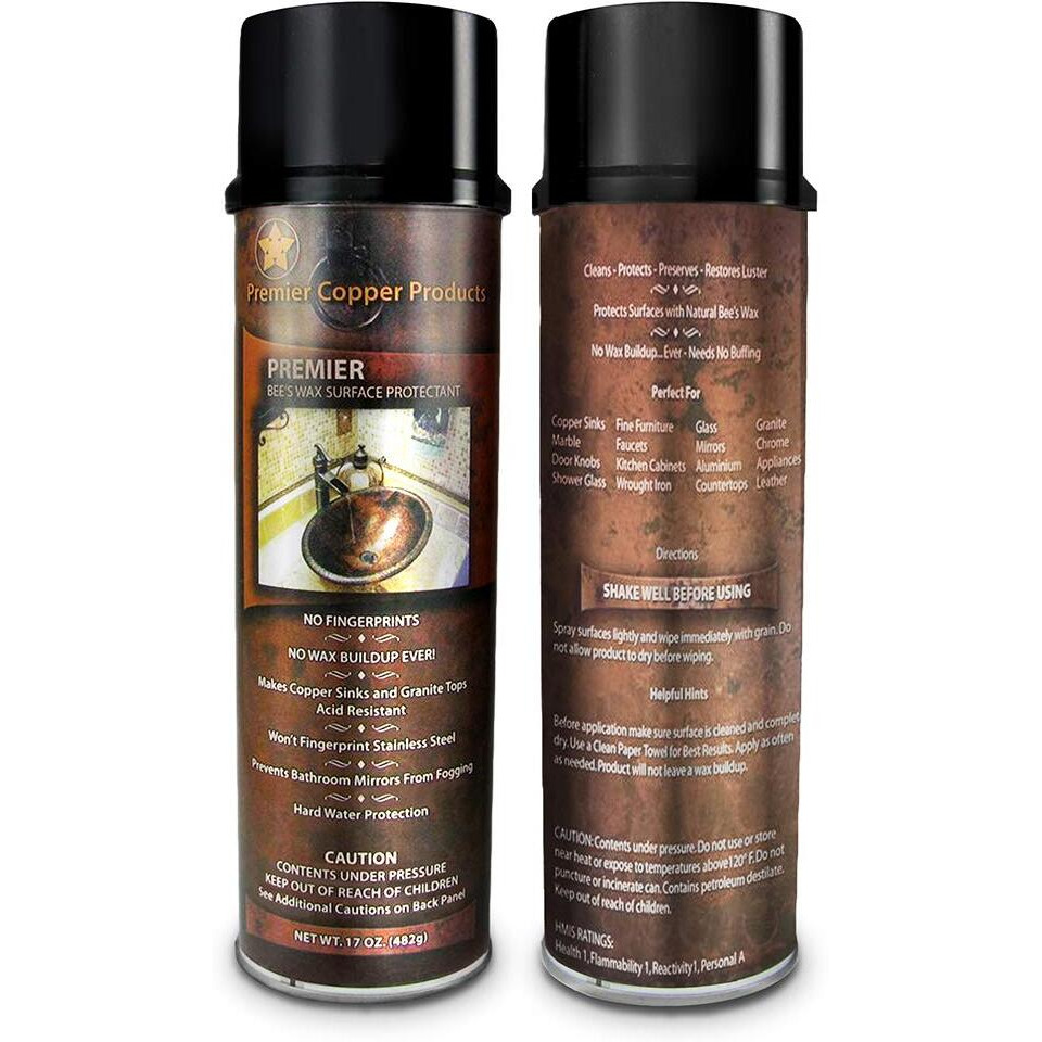 Premier Copper Products W900-Wax Copper Sink Wax Protectant, Clear