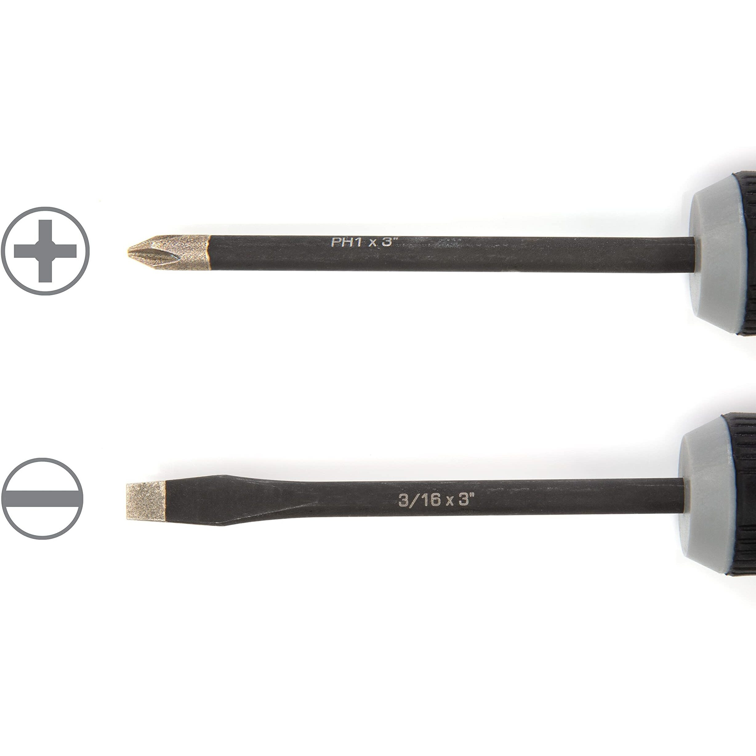 Steelman 8-Piece Diamond Tip Screwdriver Set, Variety Of Slotted And Phillips Sizes, Magnetized Tips, Durable Steel, Rust-Resistant Black Oxide Coating