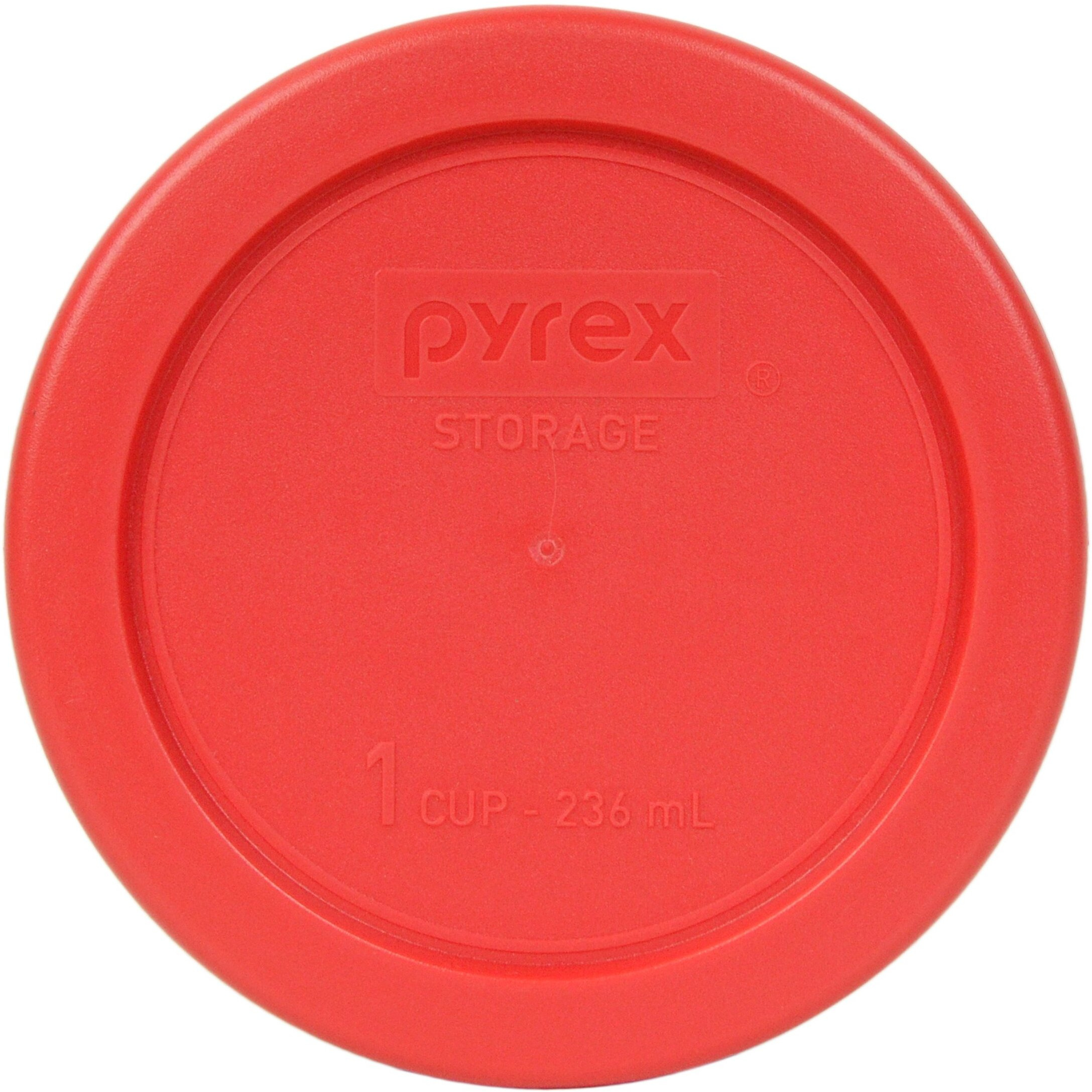 Pyrex Bundle - 2 Items 7202-Pc 1-Cup Red Plastic Food Storage Lids Made In The Usa