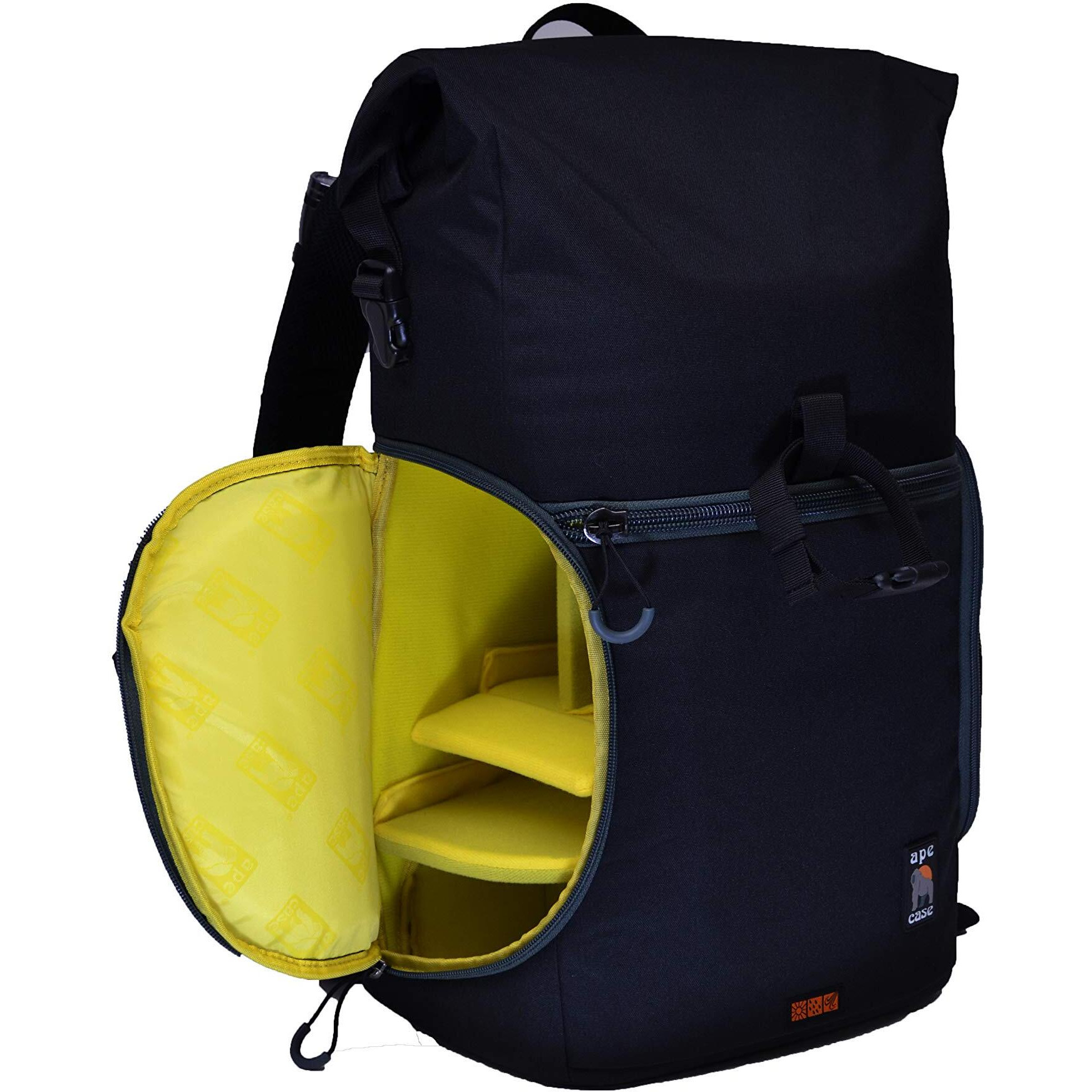 Ape Case, Maxess Rolltop, Black, Water-Resistant, Backpack, Camera Bag (Acpro3000)