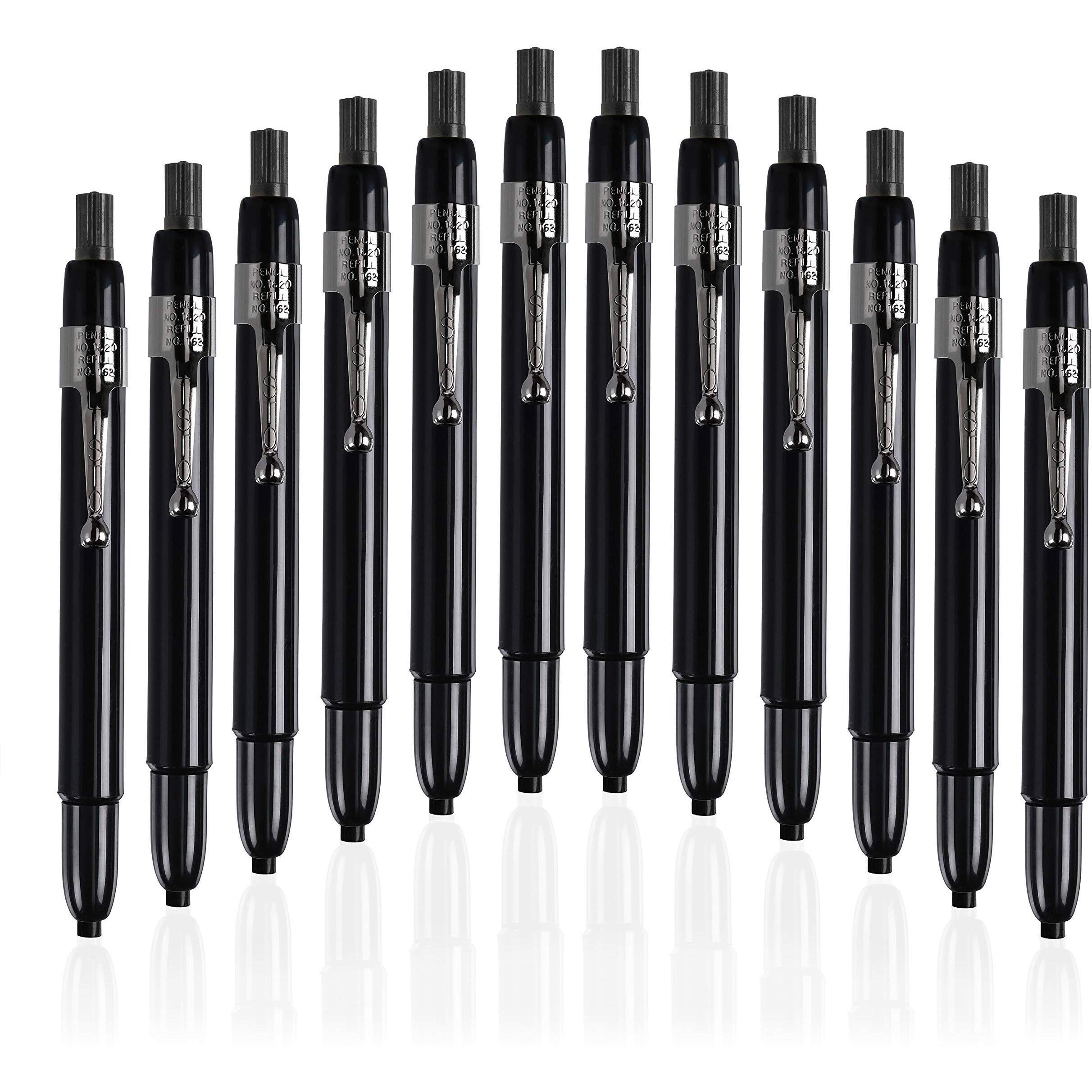 Listo 1620 - Box Of 12 - Black Color - China Markers/Grease Pencils/China Marking/Pencils/Wax Pencils - Made In Usa