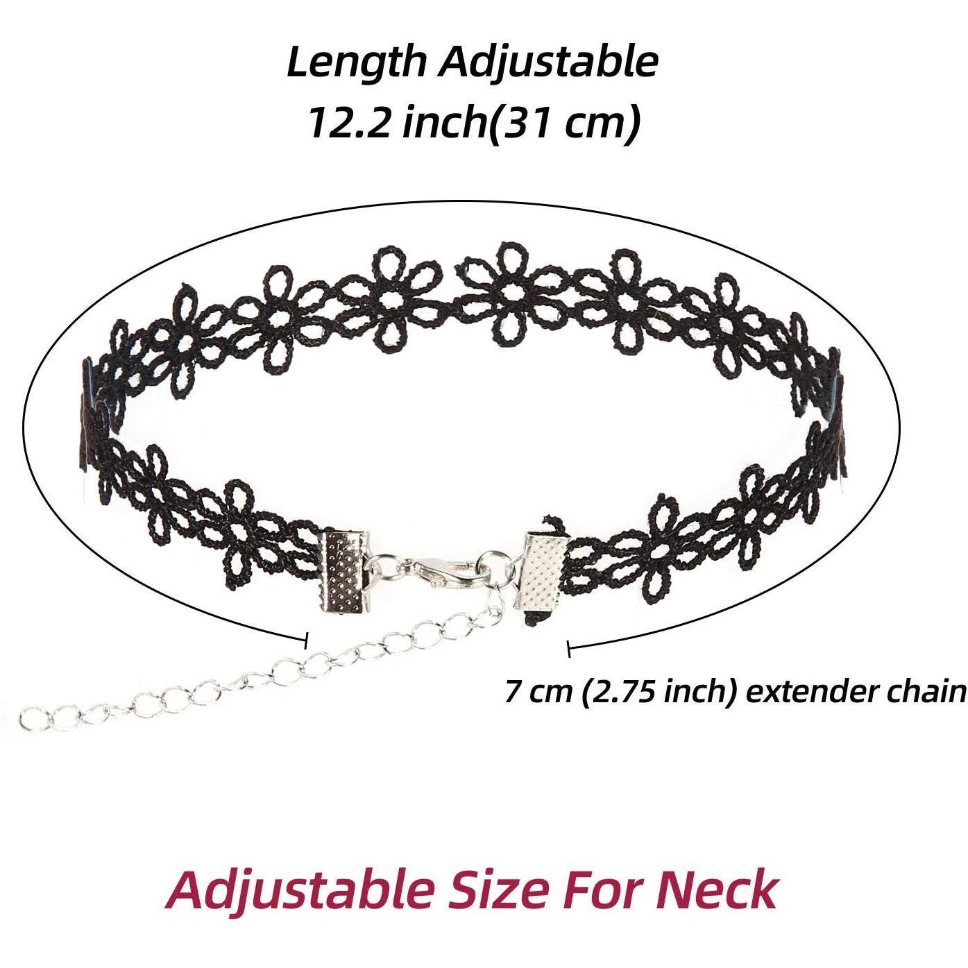 K&Q 56 Pcs Choker Necklace, Classic Colorful Gothic Collar Choker Necklace And Black Cute Lace Velvet Choker Necklace Set For Girls And Women