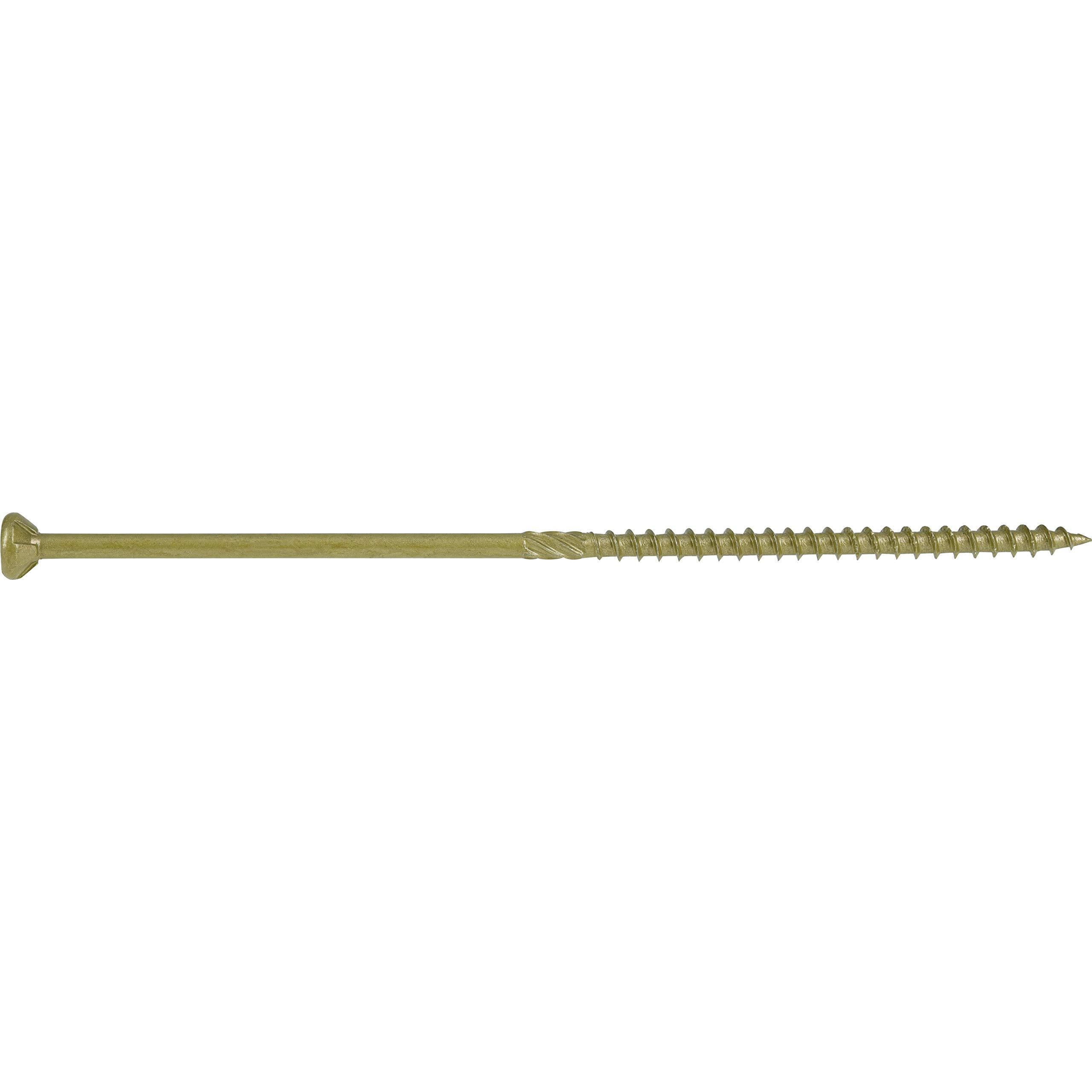 Power Pro 48618 Wood Screws, 10 X 6"", Premium Outdoor Deck Screws, Rust Resistant, Epoxy Coated Bronze, 5Lb Tub, 177 Pcs