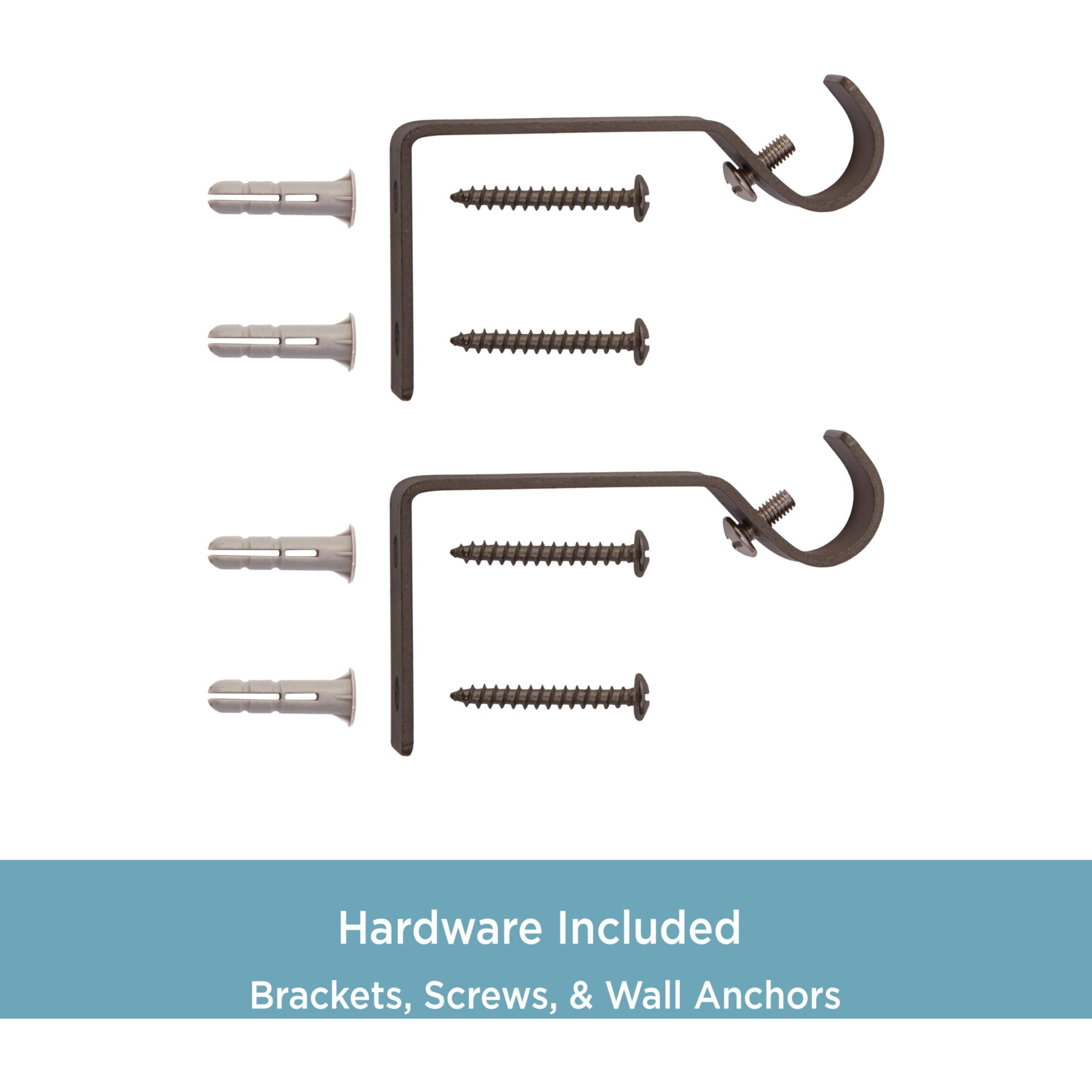 Kenney Kn71722 Glendale Knob End Standard Decorative Window Curtain Rod, 28-48"" Adjustable Length, Oil Rubbed Bronze Finish, 5/8"" Diameter Steel Tube