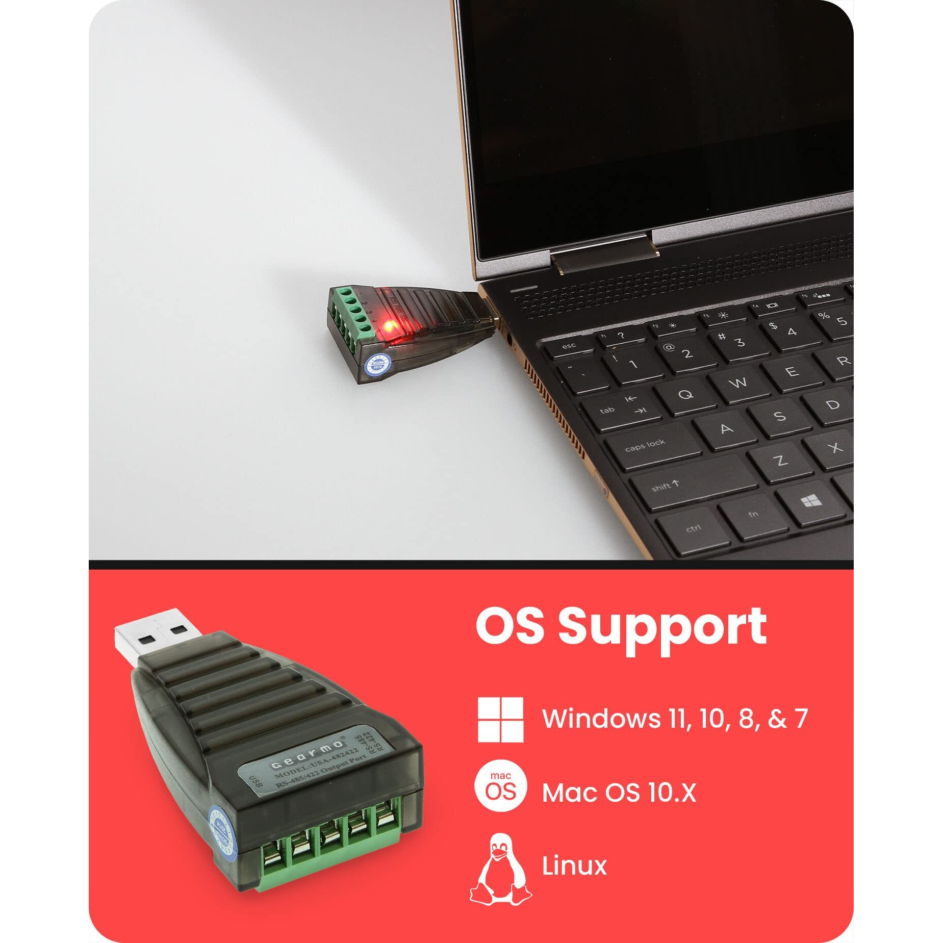 Usb To Rs-422/485 Converter Ftdi Chip W/Terminals