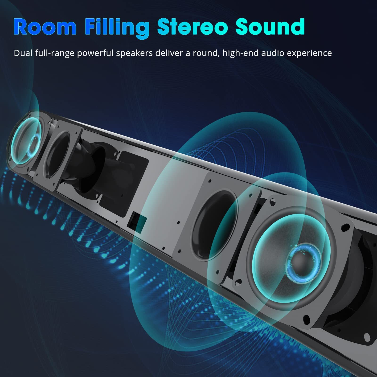 Bestisan Soundbar, Tv Sound Bar With Wired Hdmi And Wireless Bluetooth 5.0 Home Theater System (28 Inch, Enhanced Bass Technology, 3-Inch Drivers, Bass Adjustable, Wall Mountable, Dsp)