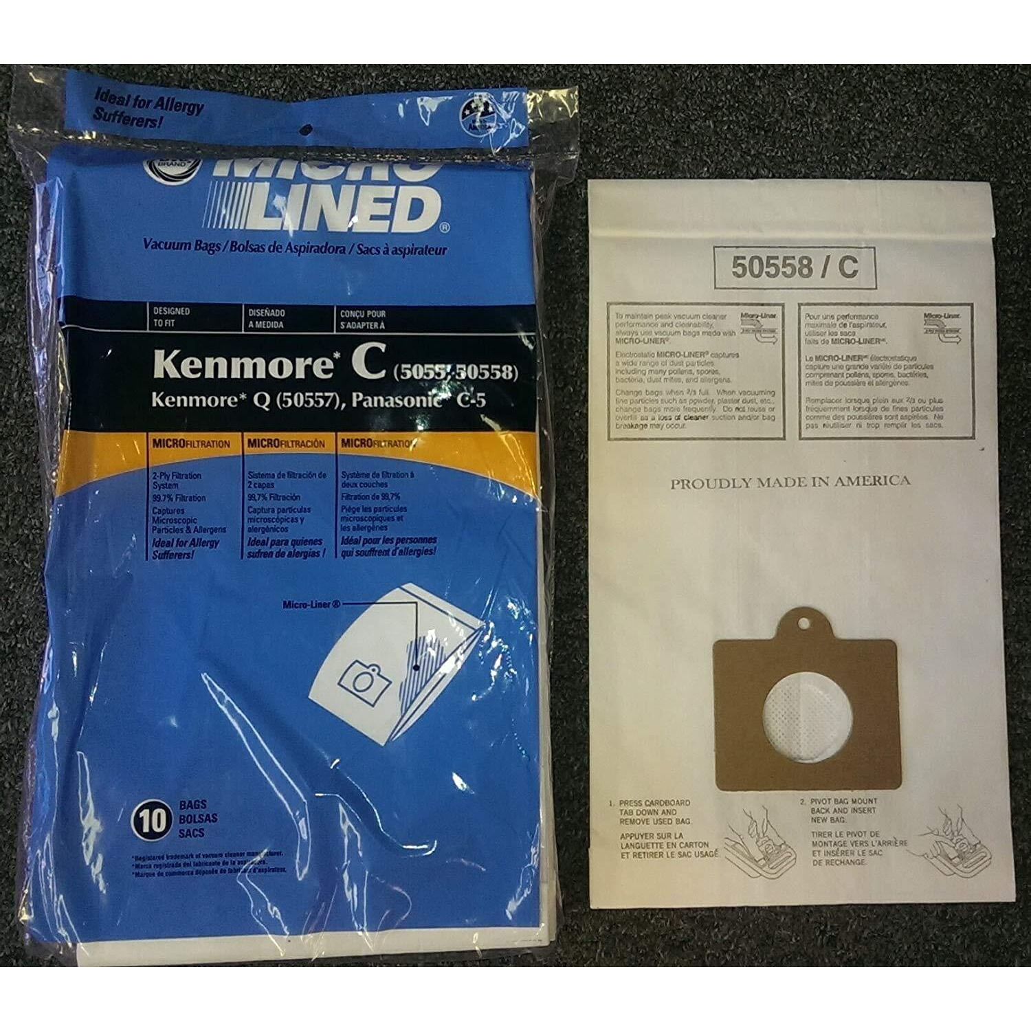 Dvc Replacement For Kenmore Style C And Style Q 5055 50557 50558 Micro-Lined Canister Vacuum Bags | Also Fits With Panasonic C-5, C-18 (Basic Pack) | Yellow | 20 Pack