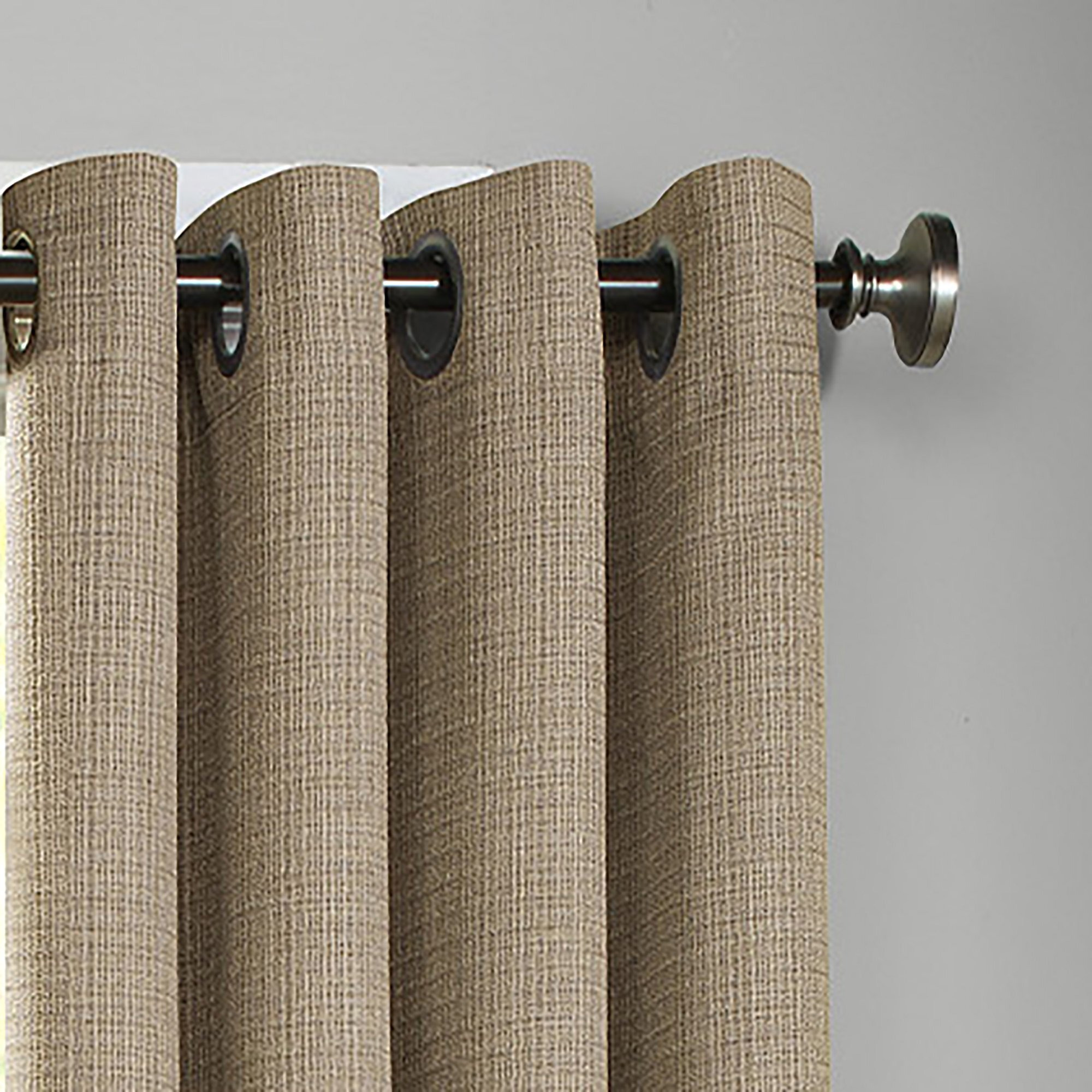 Eclipse Blackout Curtains For Bedroom - Palisade 52"" X 84"" Insulated Darkening Single Panel Grommet Top Window Treatment Living Room, Clay