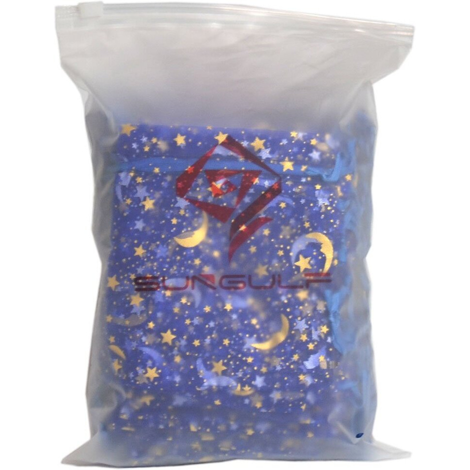 Sungulf 100Pcs Sheer Organza Drawstring Pouches Stars And Moon Wedding Gift Bags Blue Color 4X5 Inches