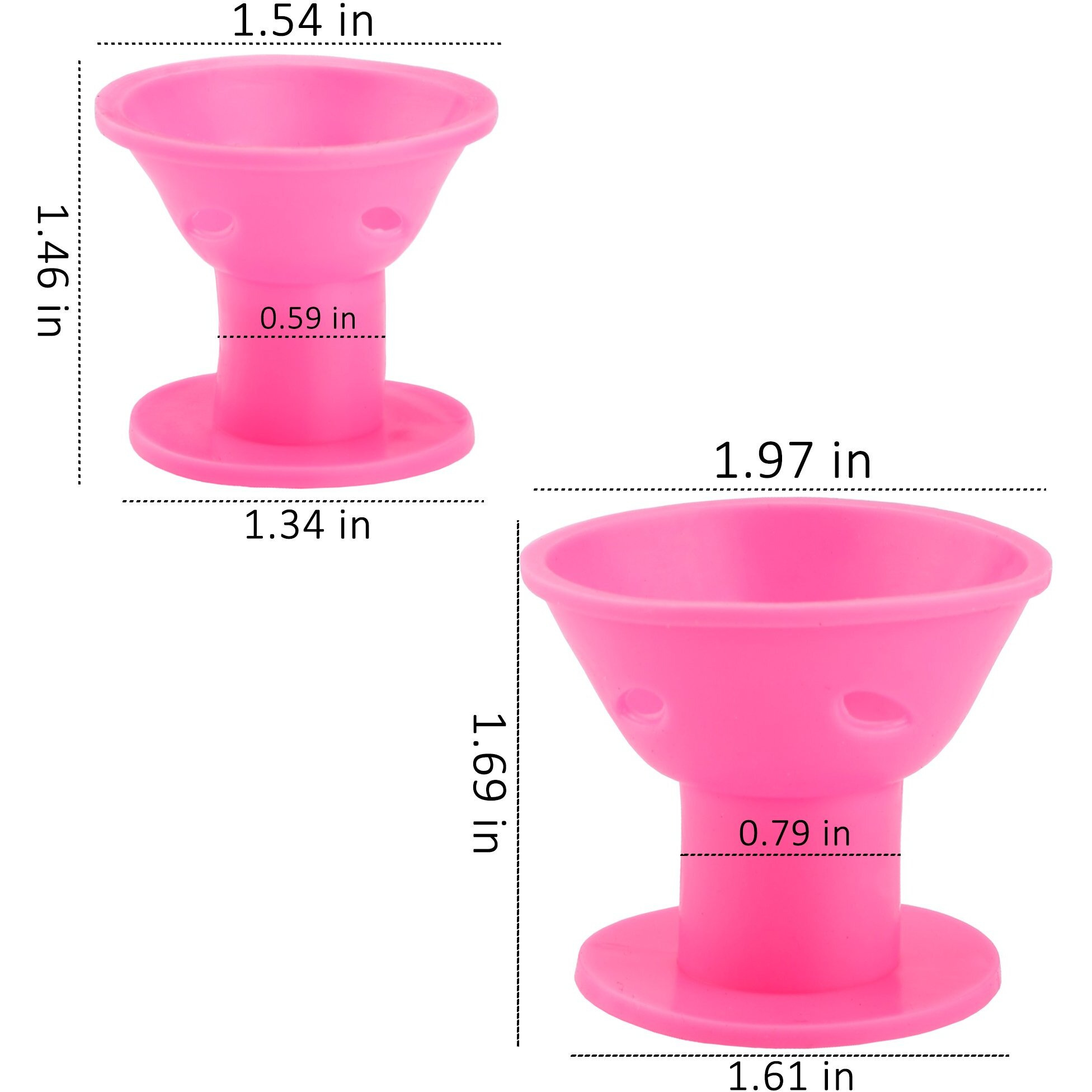 Janyun 40 Pcs Pink Magic Hair Rollers Include 20Pcs Large Silicone Curlers And 20Pcs Small Silicone Curlers