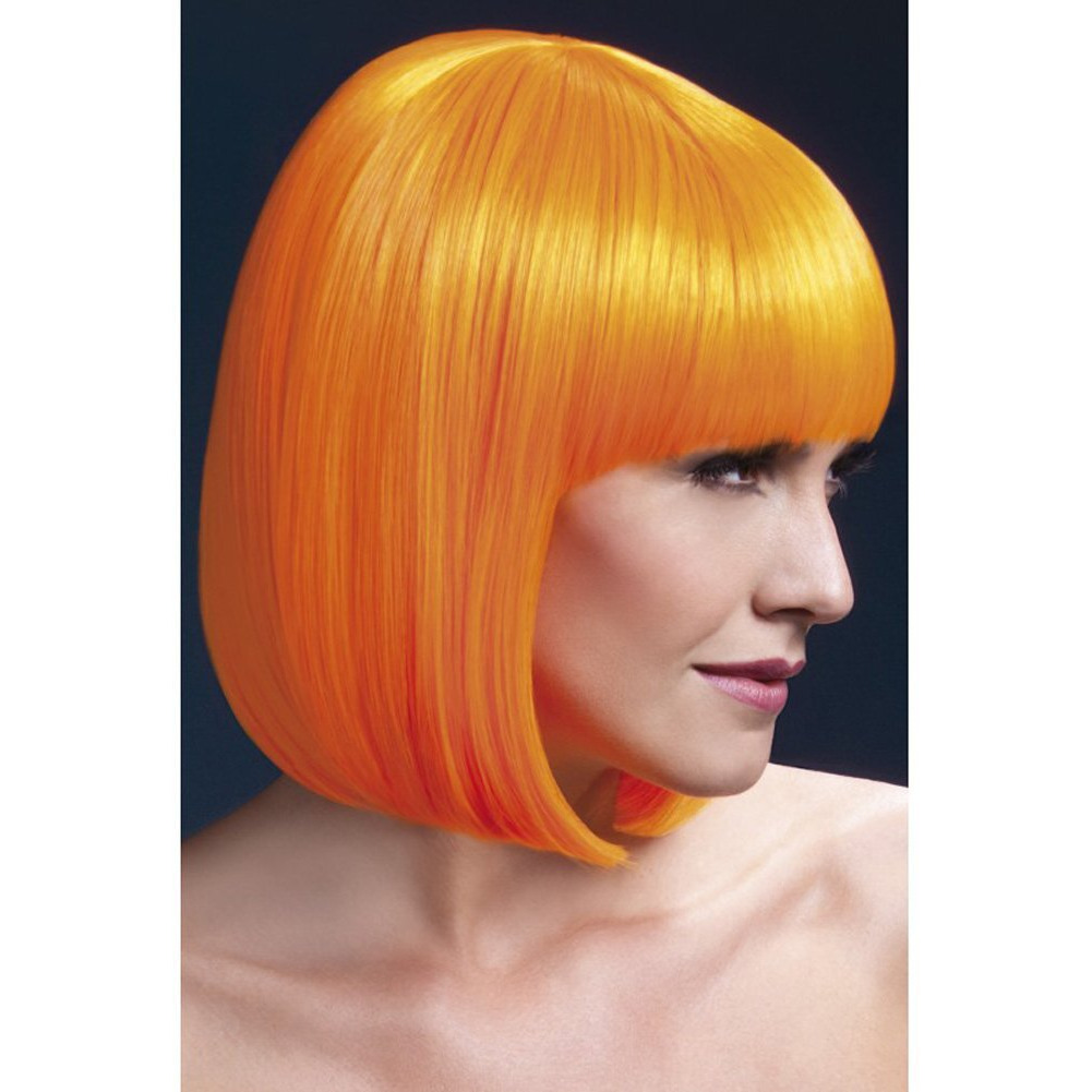 Fever Women's Elise Wig 13Inch 33Cm Sleek Bob With Fringe, Neon Orange, One Size